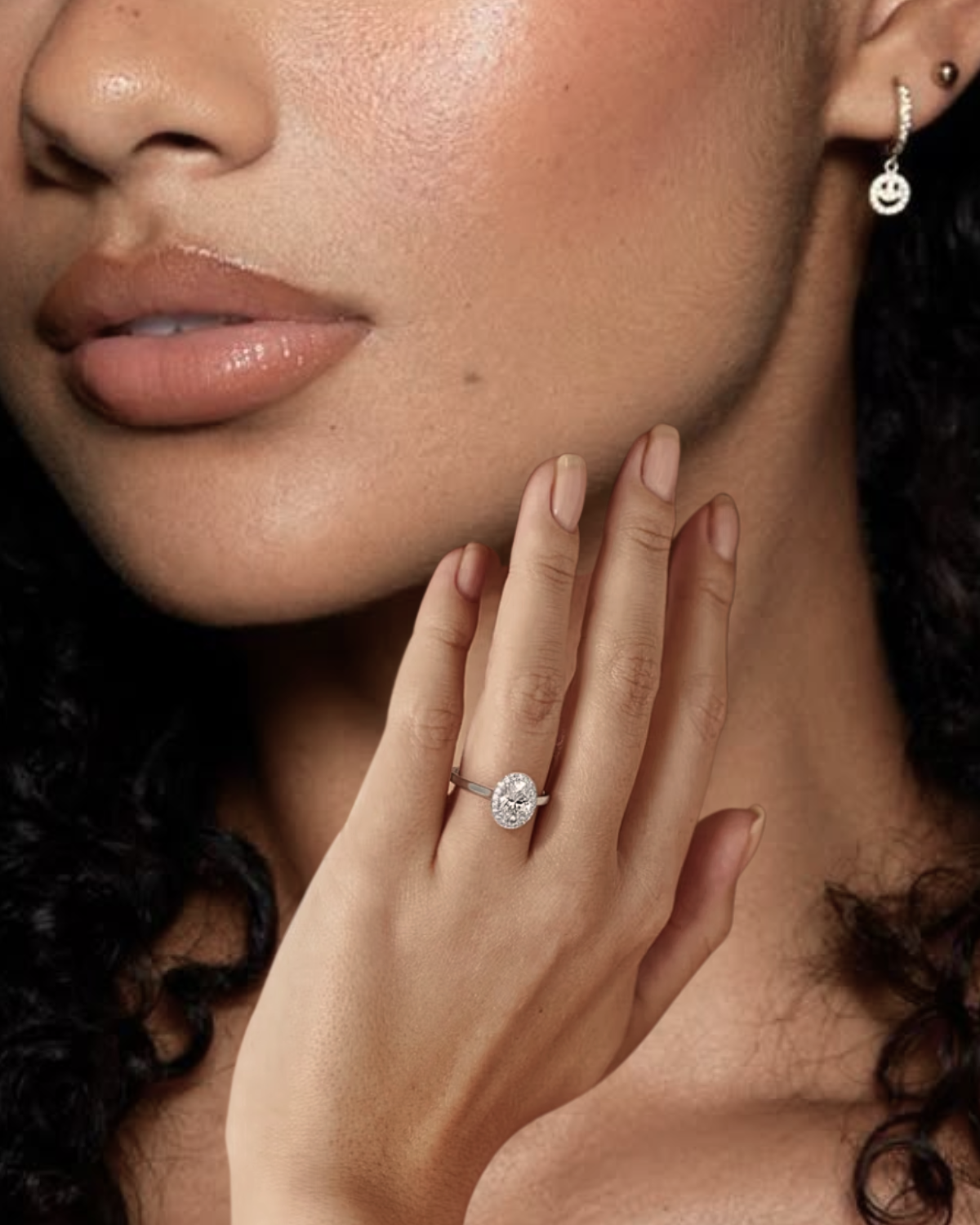 14K Oval Cut Engagement Ring