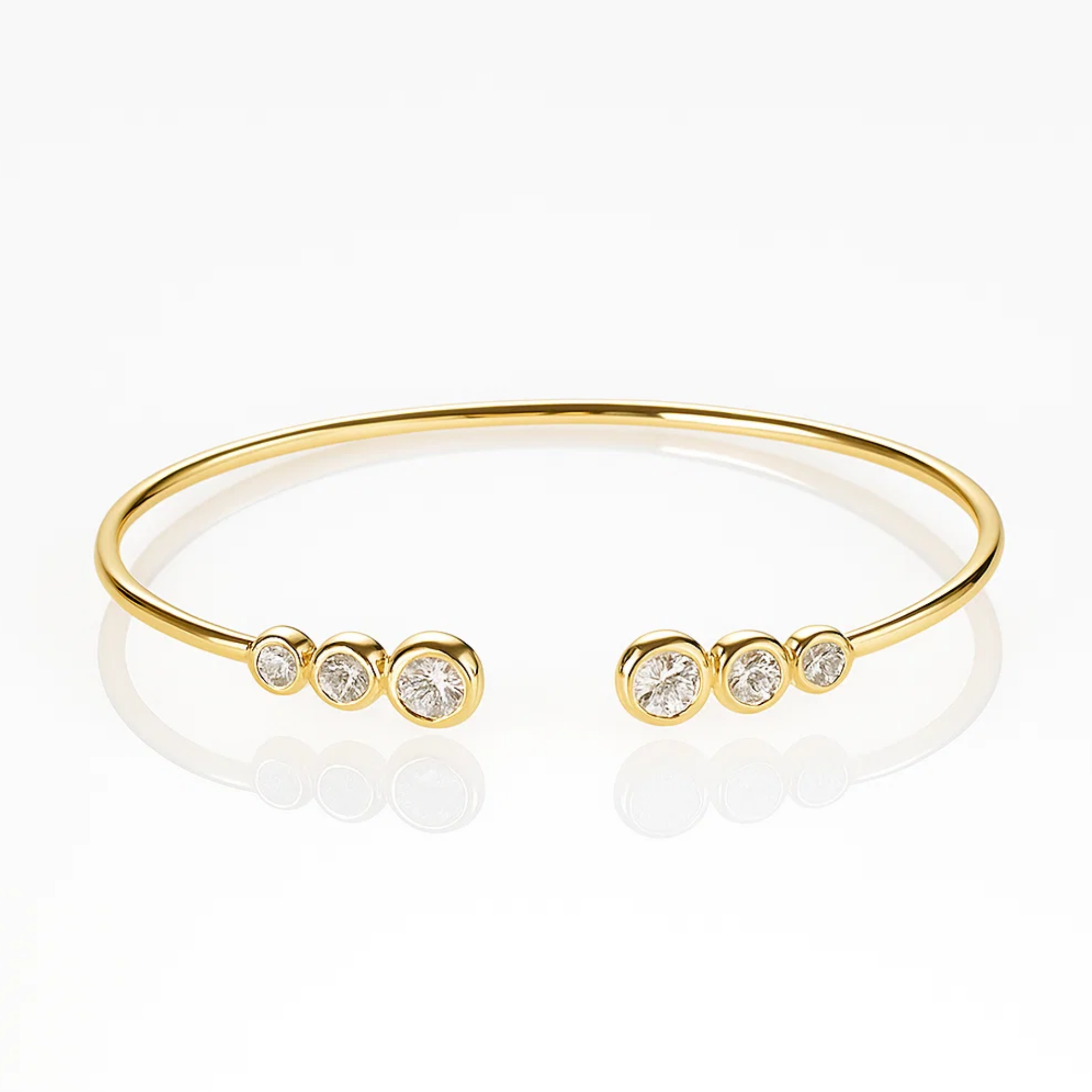 14K Gold Bangle Bracelet Lab Grown Bracelet