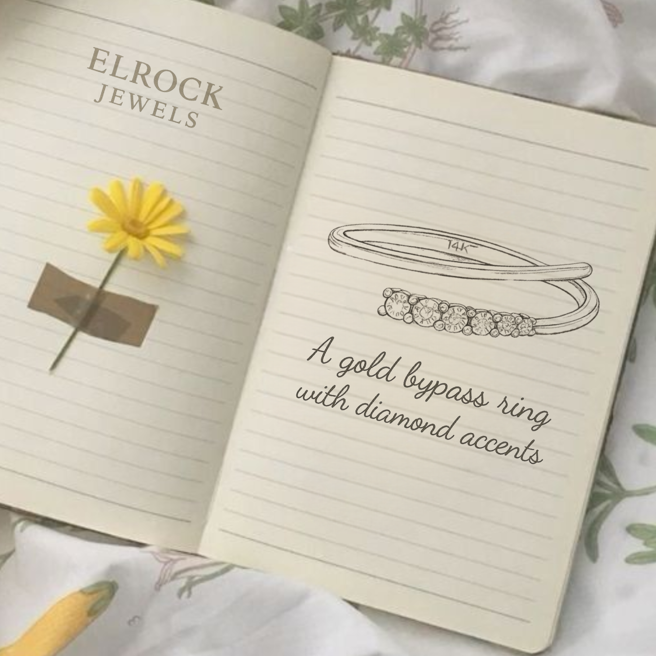 14K Gold Dainty Open Design Wrap Ring