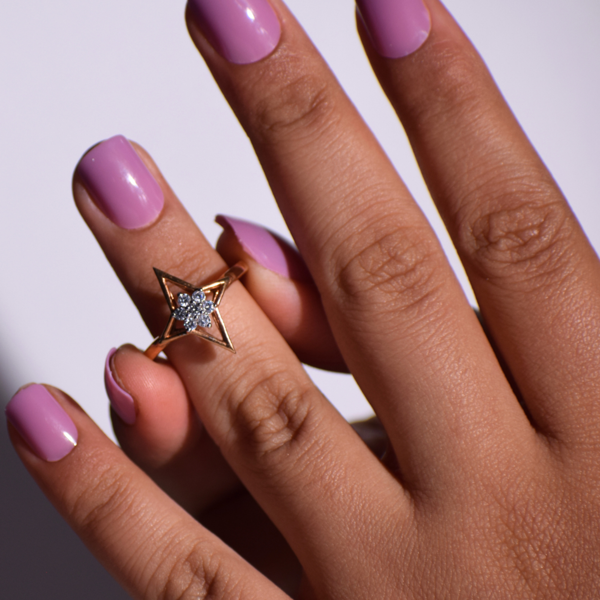 14K Gold North Star Stacking Ring