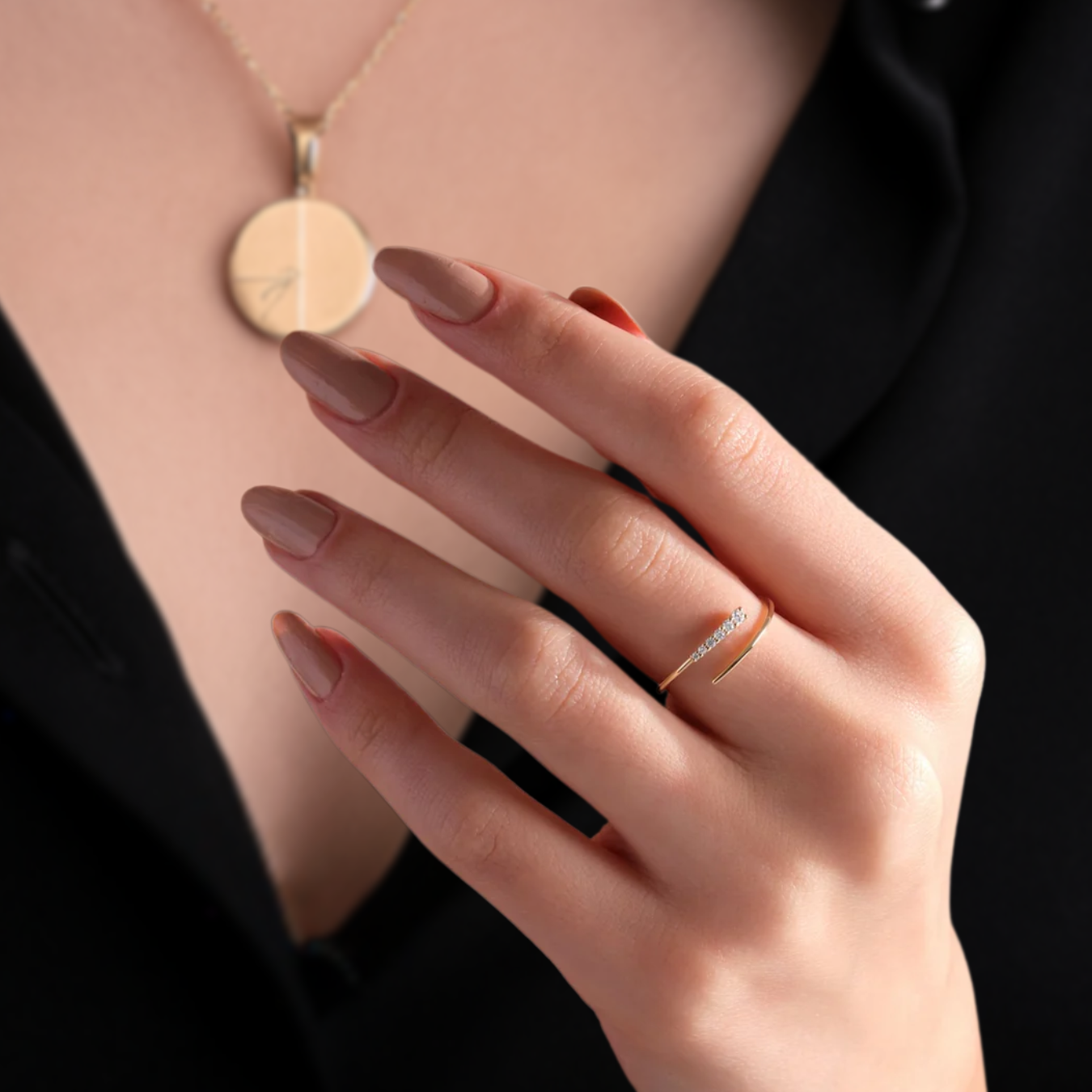 14K Gold Dainty Open Design Wrap Ring