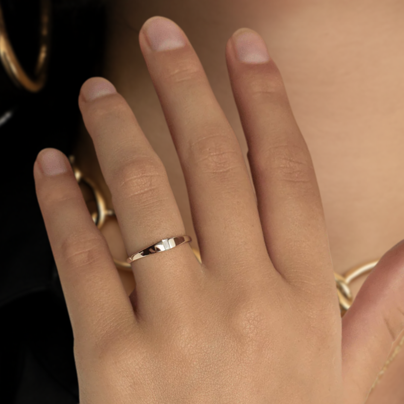 Baguette Diamond Wedding Band / 14K Gold Baguette Diamond Stackable Ring