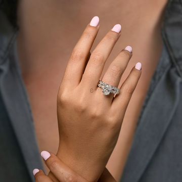 5 Carat Oval Cut Lab-Grown Diamond Hidden Halo Engagement Ring