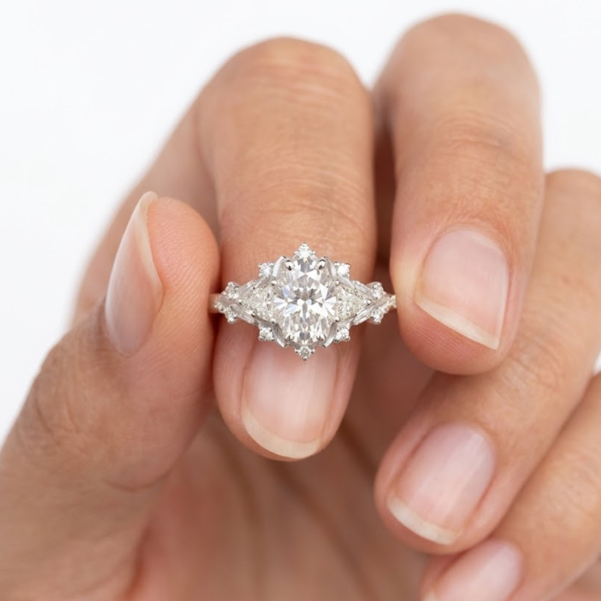 Fairytale Oval Lab Grown Diamond Engagement Ring in 14K or 18K Gold