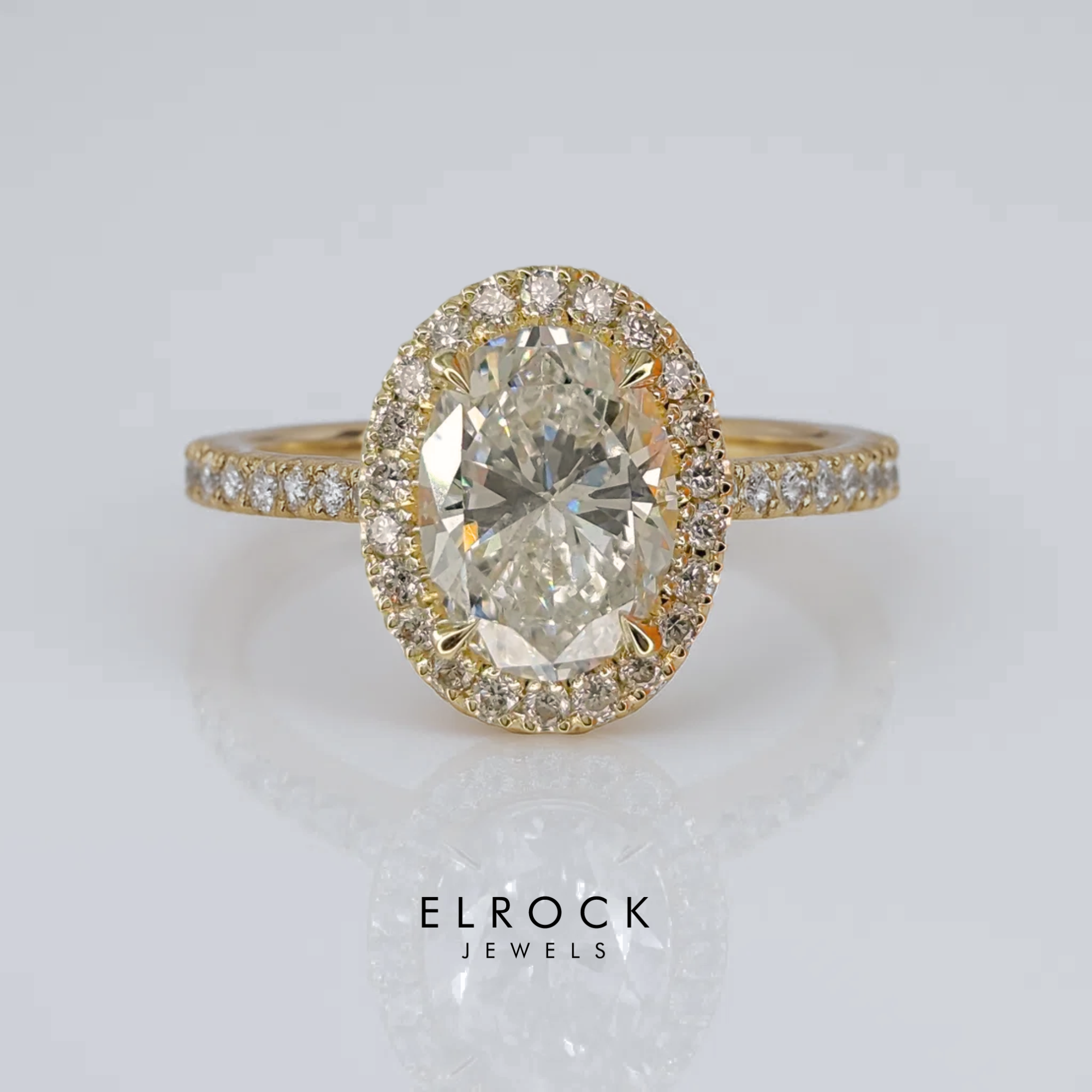 14K Oval Cut Engagement Ring | Lab Grown Diamond Oval Engagement Ring