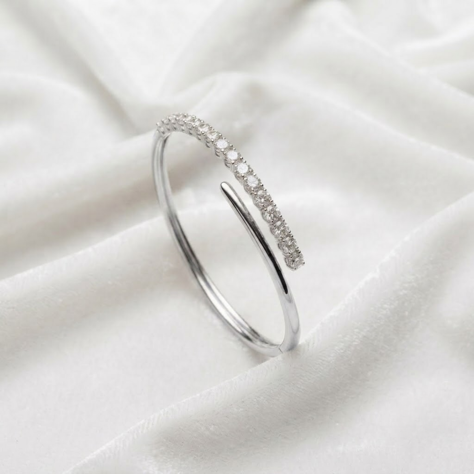 Open Cuff Bangle diamond Bracelet