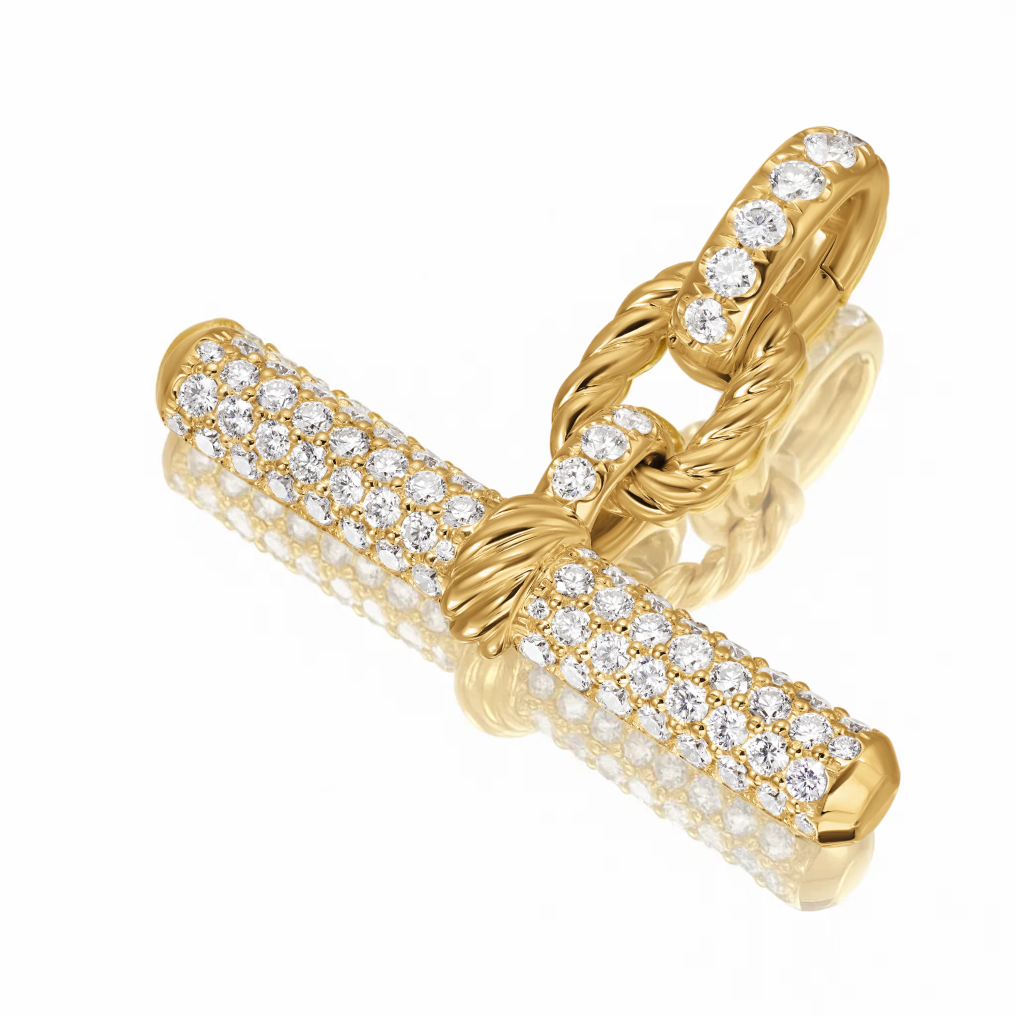 14K Gold Dainty Diamond Pave Pendant