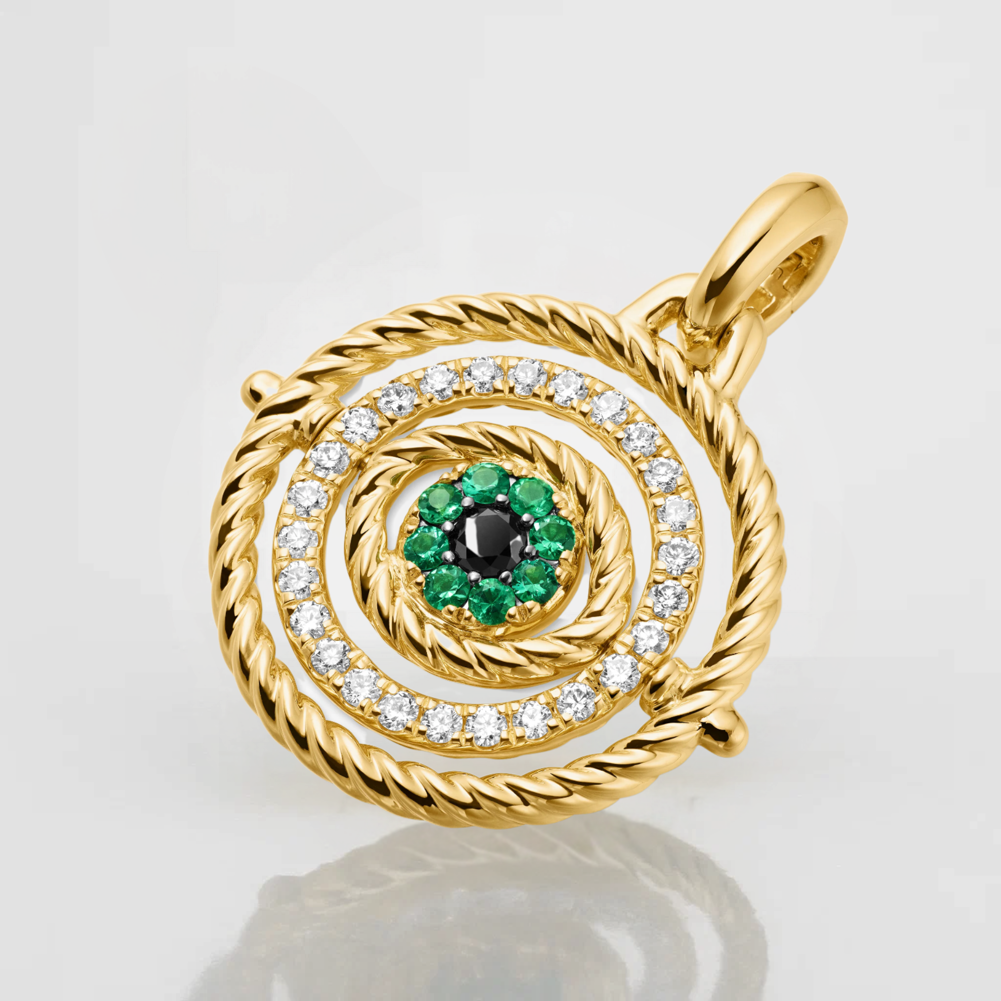 14K Solid Gold Evil Eye Necklace
