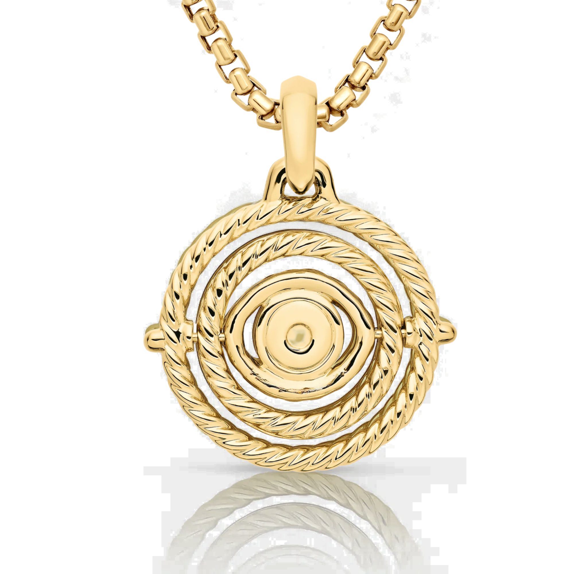 14K Solid Gold Evil Eye Necklace