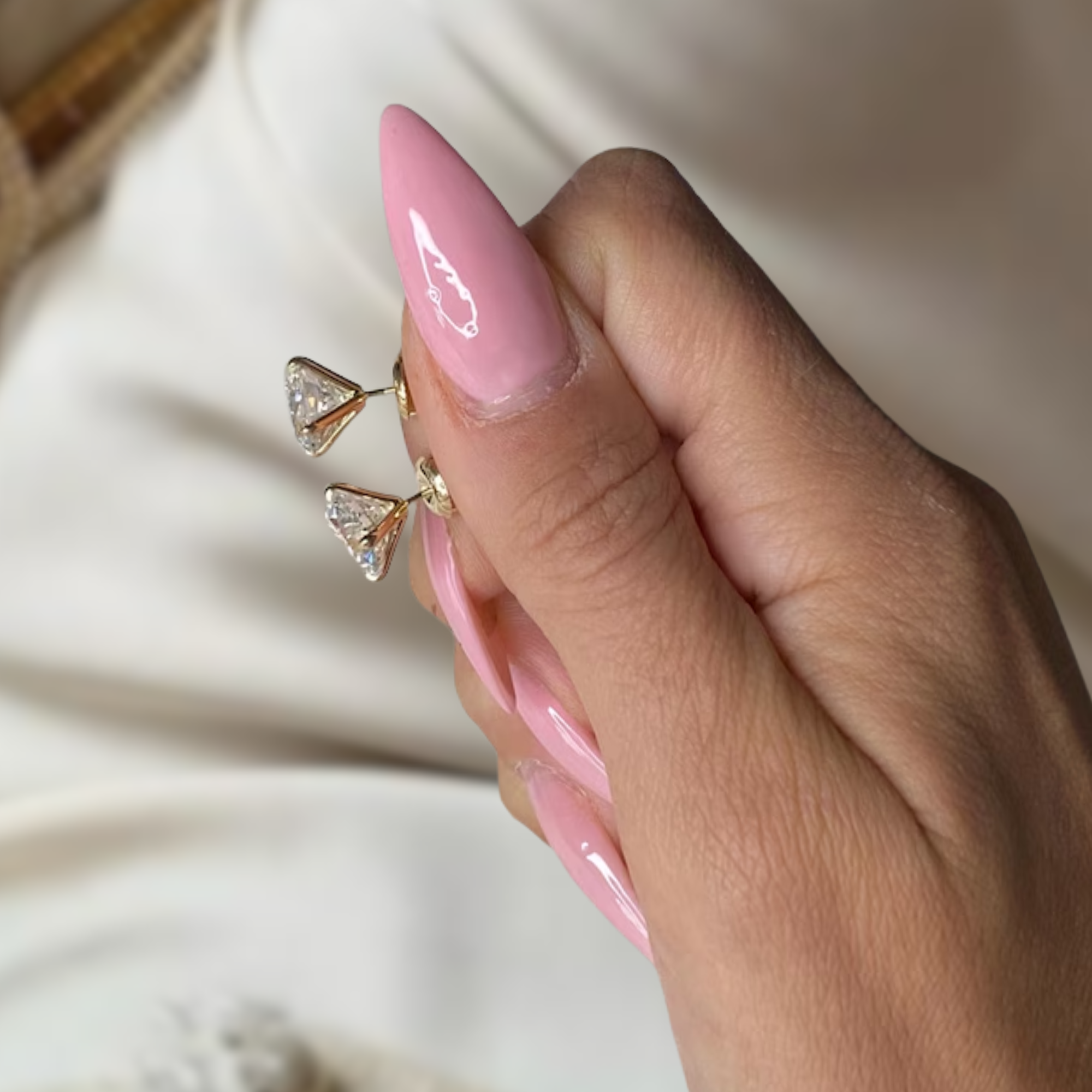 Gold Diamond Stud Earrings