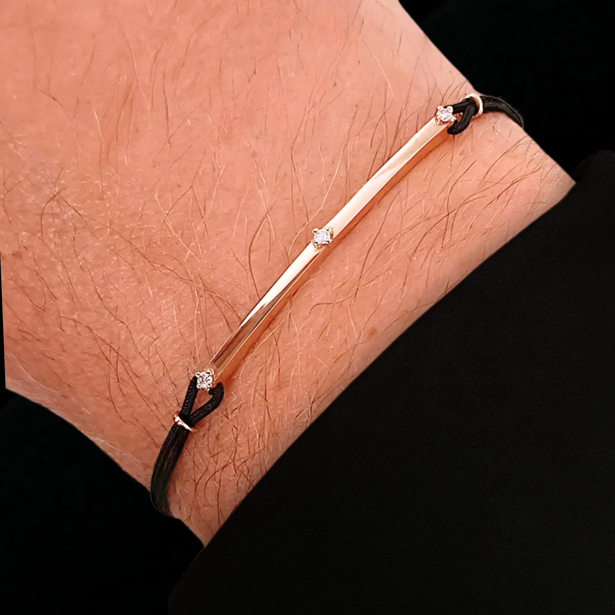 14K Solid Gold Diamond Thread Bracelet