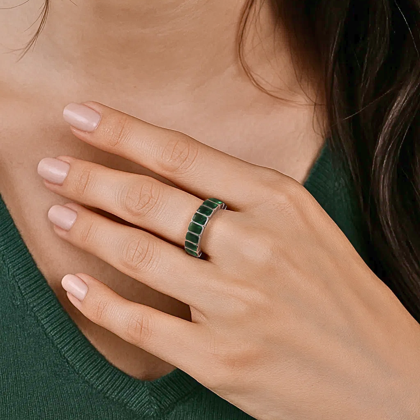 Emerald Cut Gemstone Ring