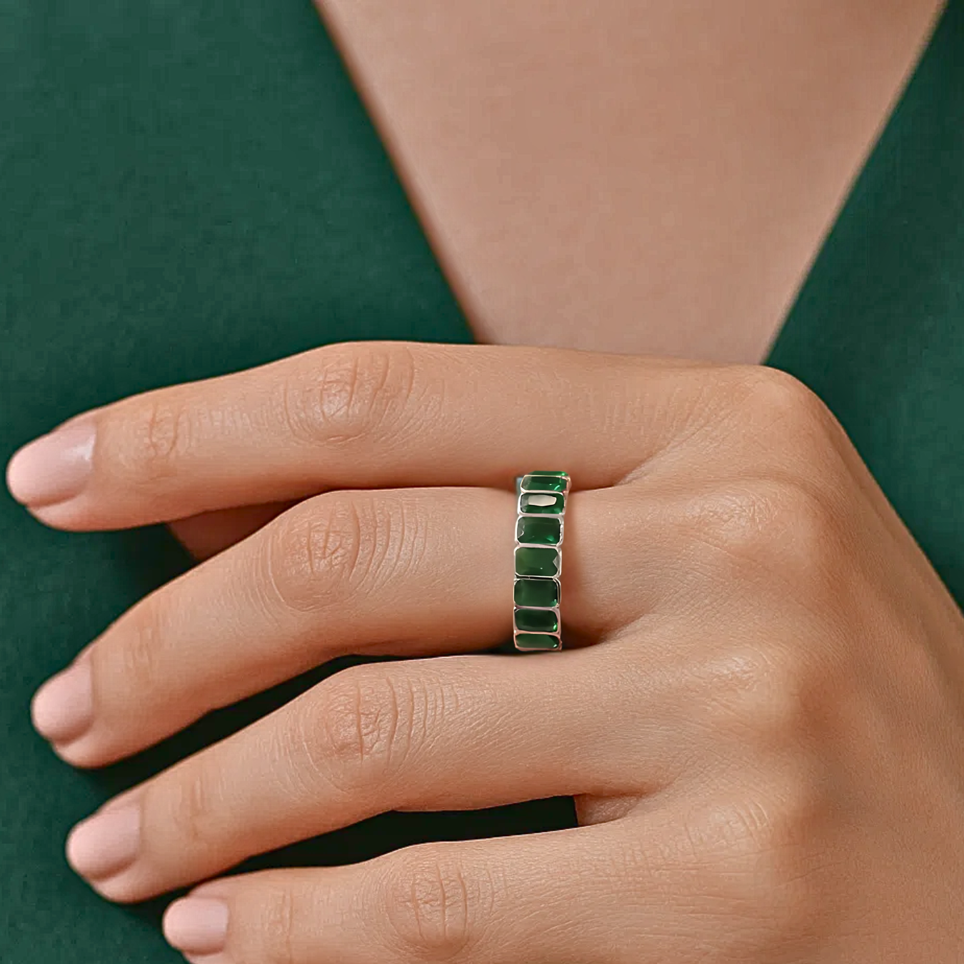 Emerald Cut Gemstone Ring