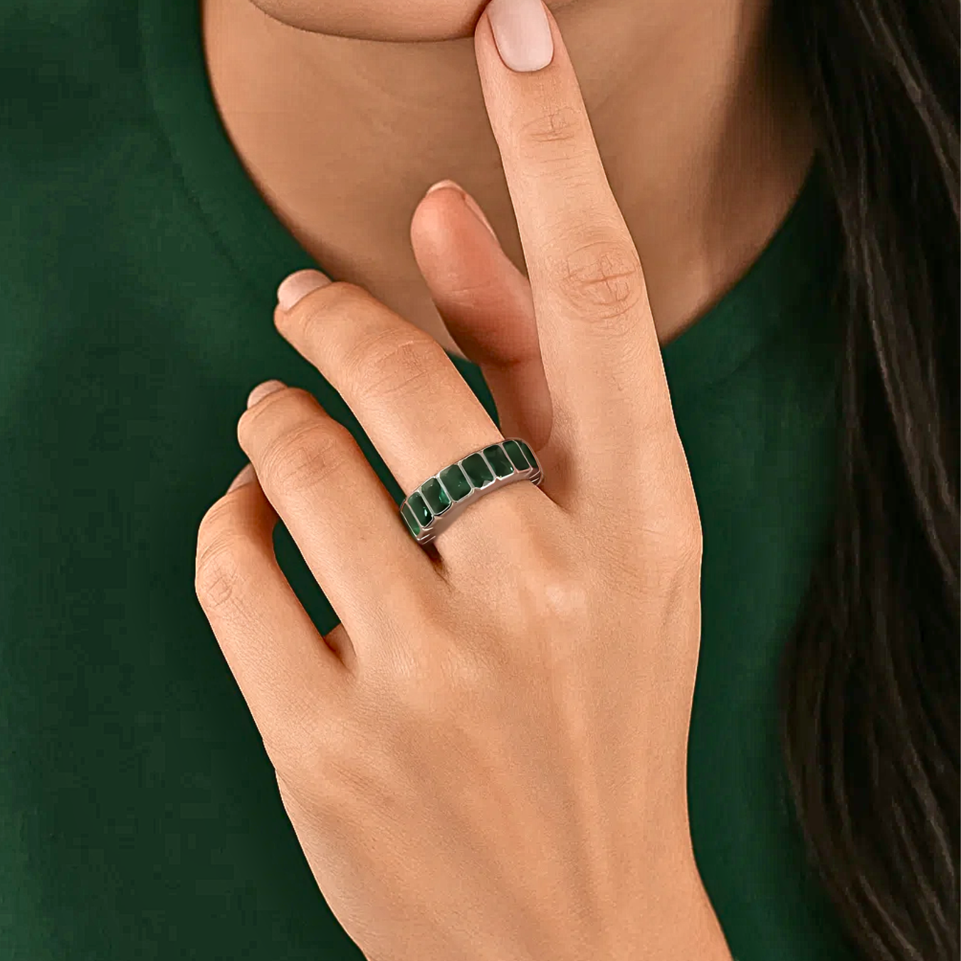 Emerald Cut Gemstone Ring