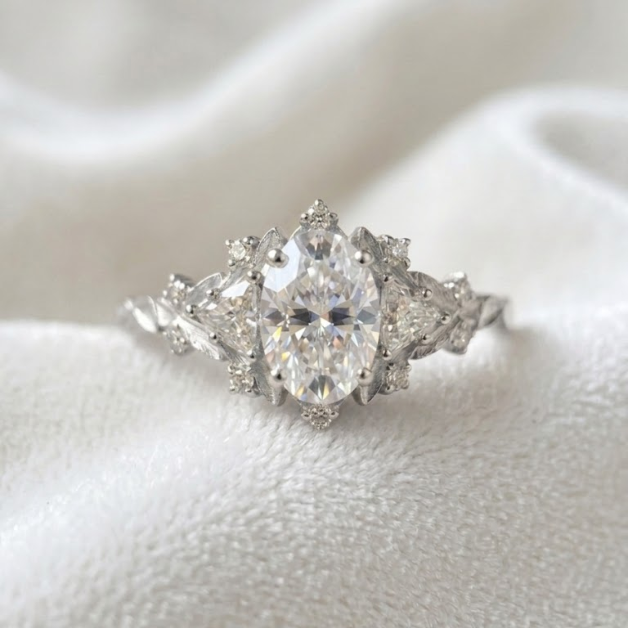 Fairytale Oval Lab Grown Diamond Engagement Ring in 14K or 18K Gold