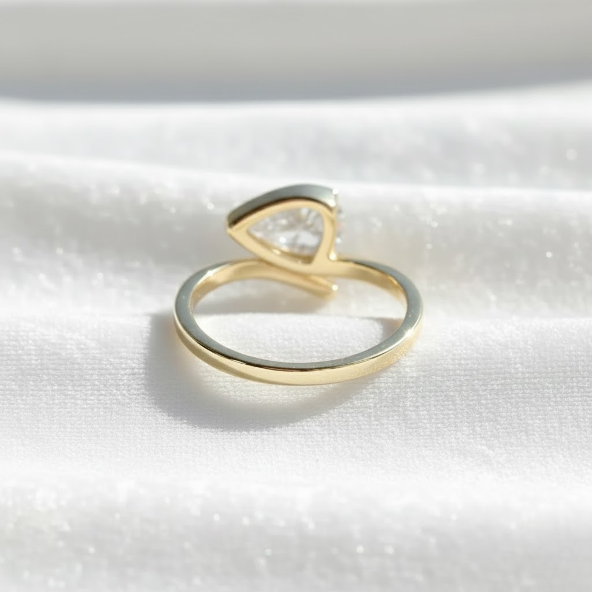 14K Gold 2.0 Ct East West Pear Cut Lab Grown Engagement Ring