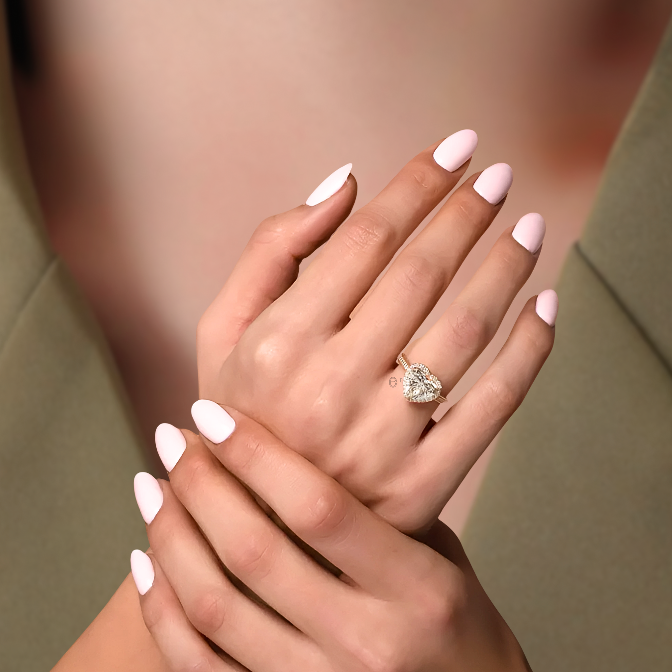 14K Gold 3.50 Carat Heart Shape Halo Engagement Ring