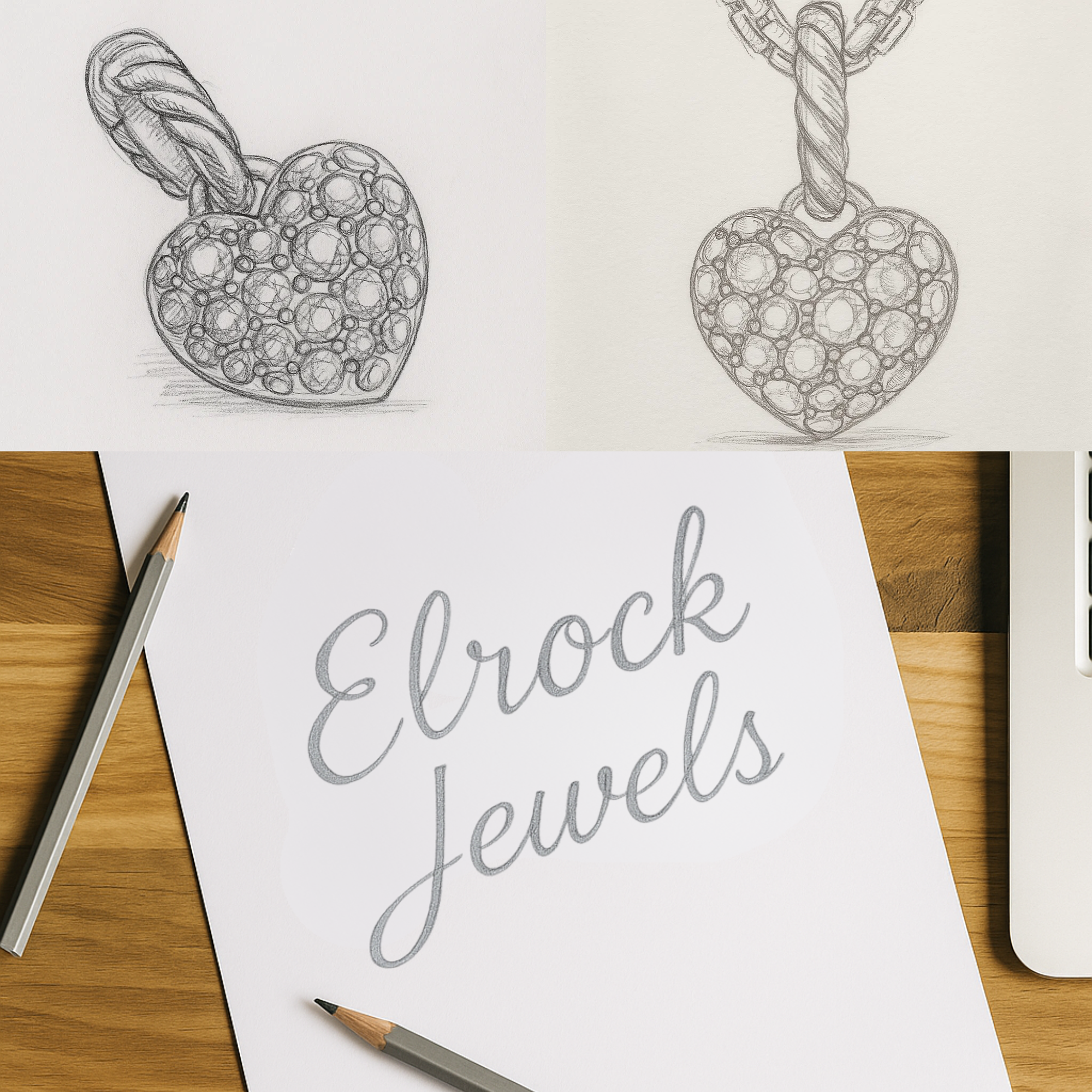 14K Gold Dainty Charm with Pink Sapphires & Diamonds