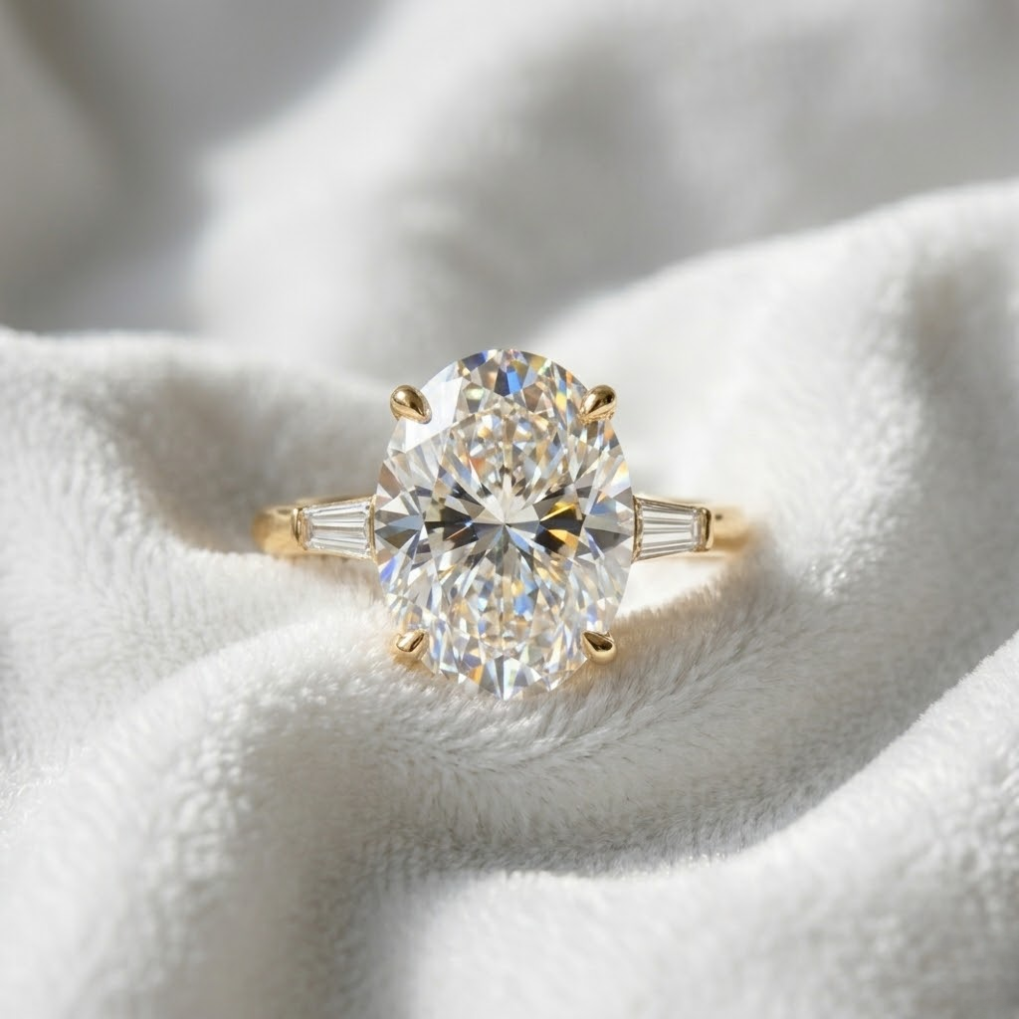 14K Gold 10.03ct Oval Cut Lab-Grown Diamond Engagement Ring