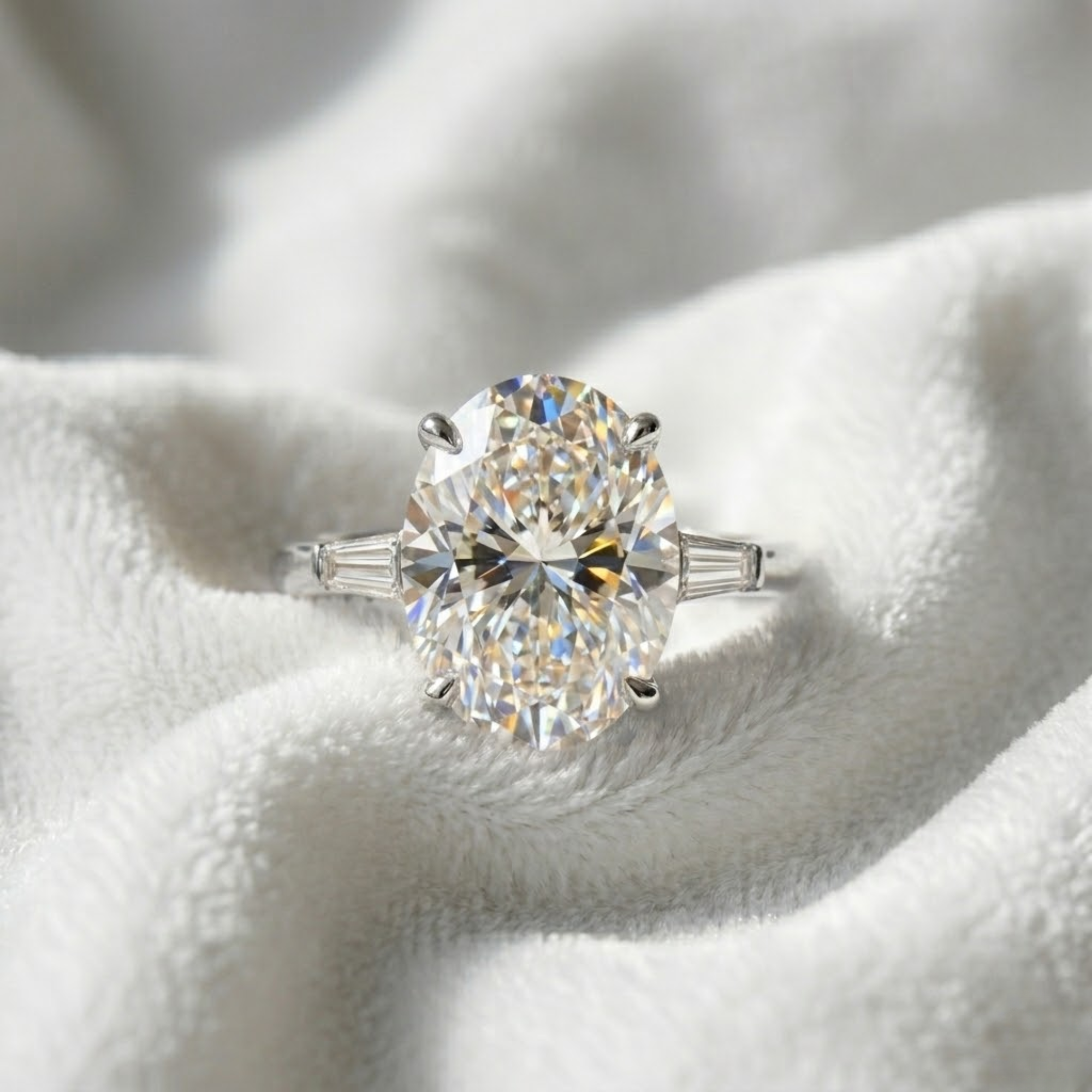 14K Gold 10.03ct Oval Cut Lab-Grown Diamond Engagement Ring