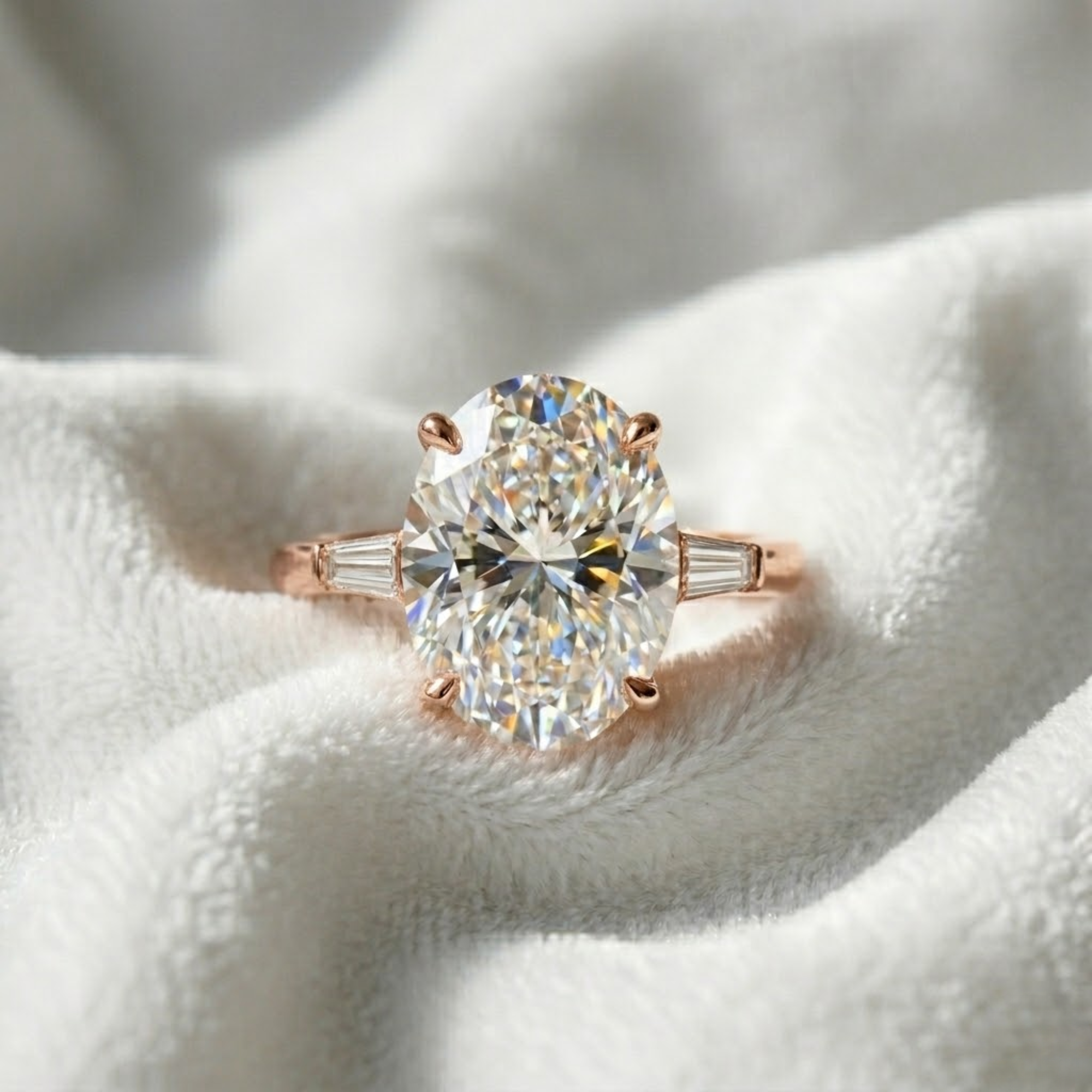 14K Gold 10.03ct Oval Cut Lab-Grown Diamond Engagement Ring