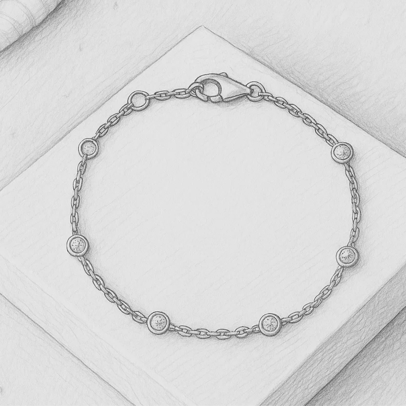 Gold Diamond Station Bracelet for Women
