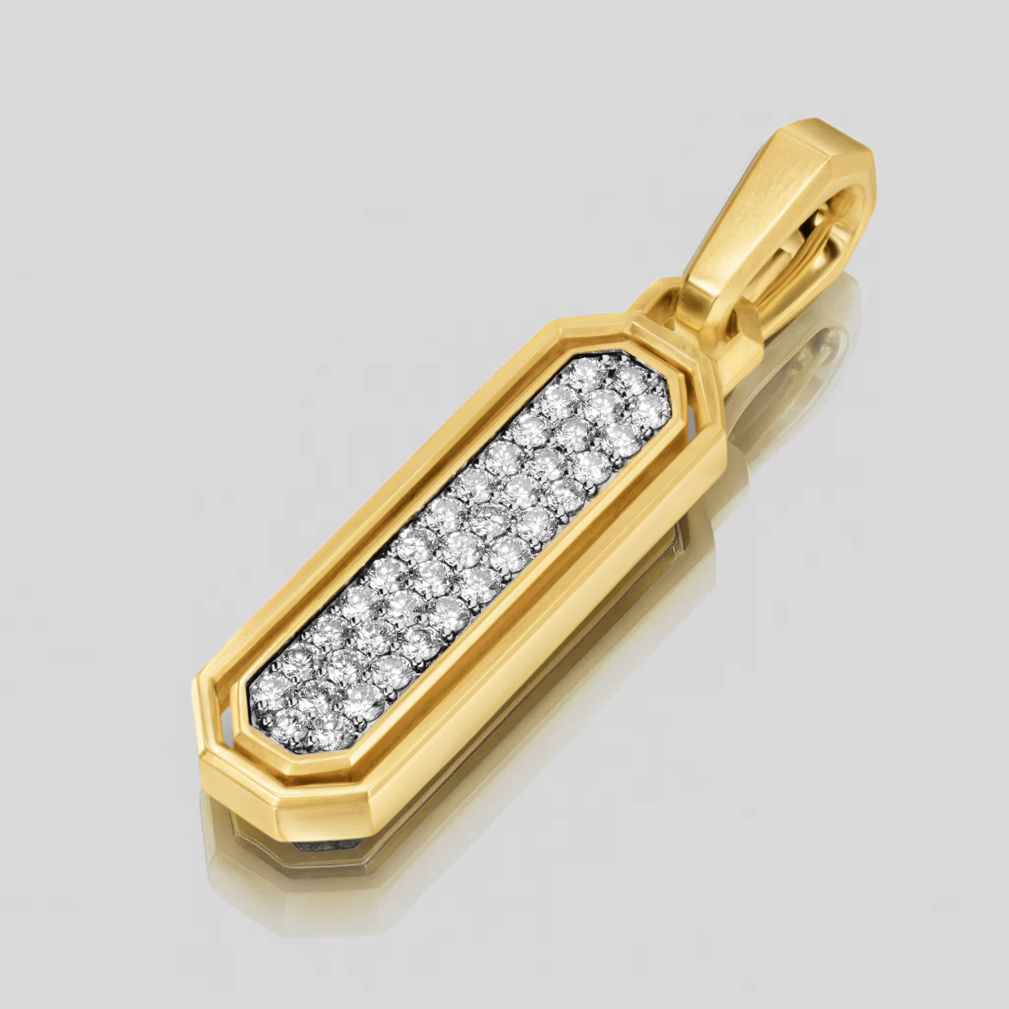 14K Gold Diamond Bar Pendant Necklace