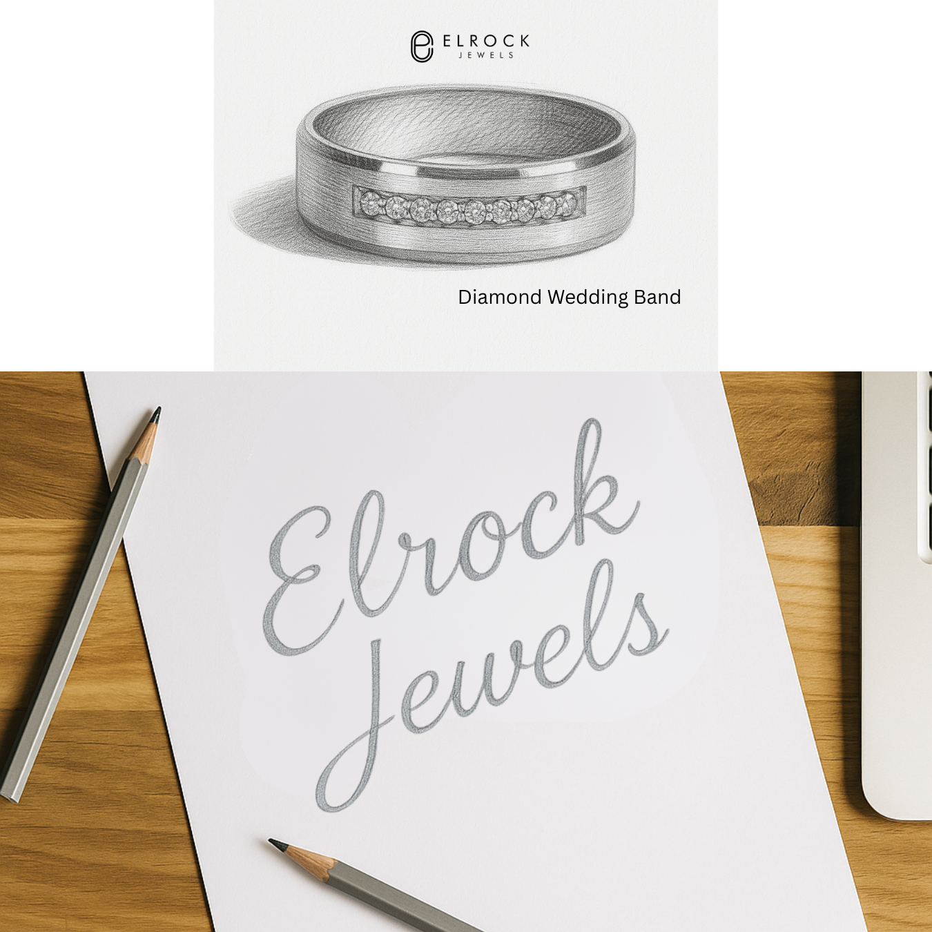 6mm Solid Gold Men's Nine Stone Diamond Band with Beveled Edges