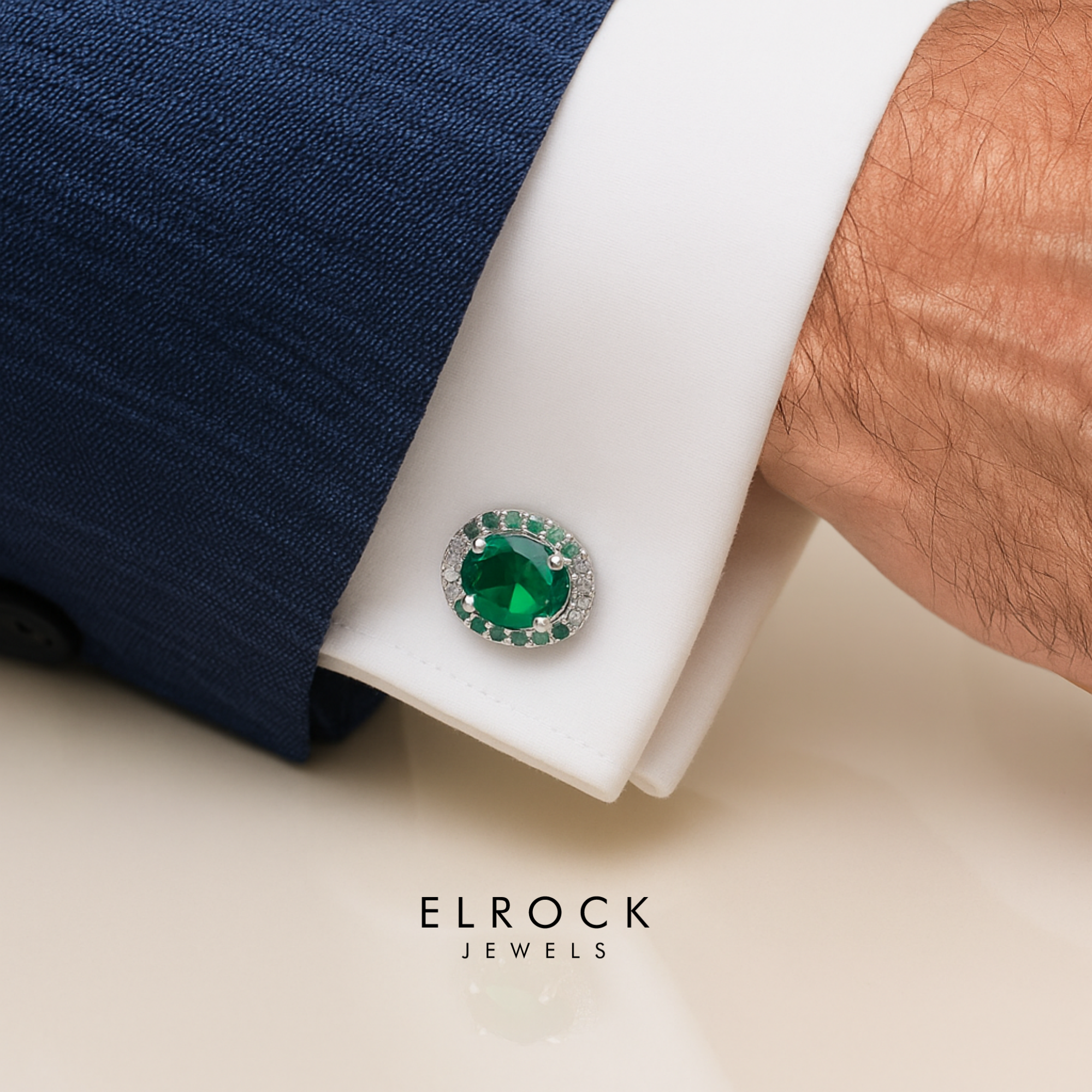 Oval Halo Diamond Shirt Cufflink