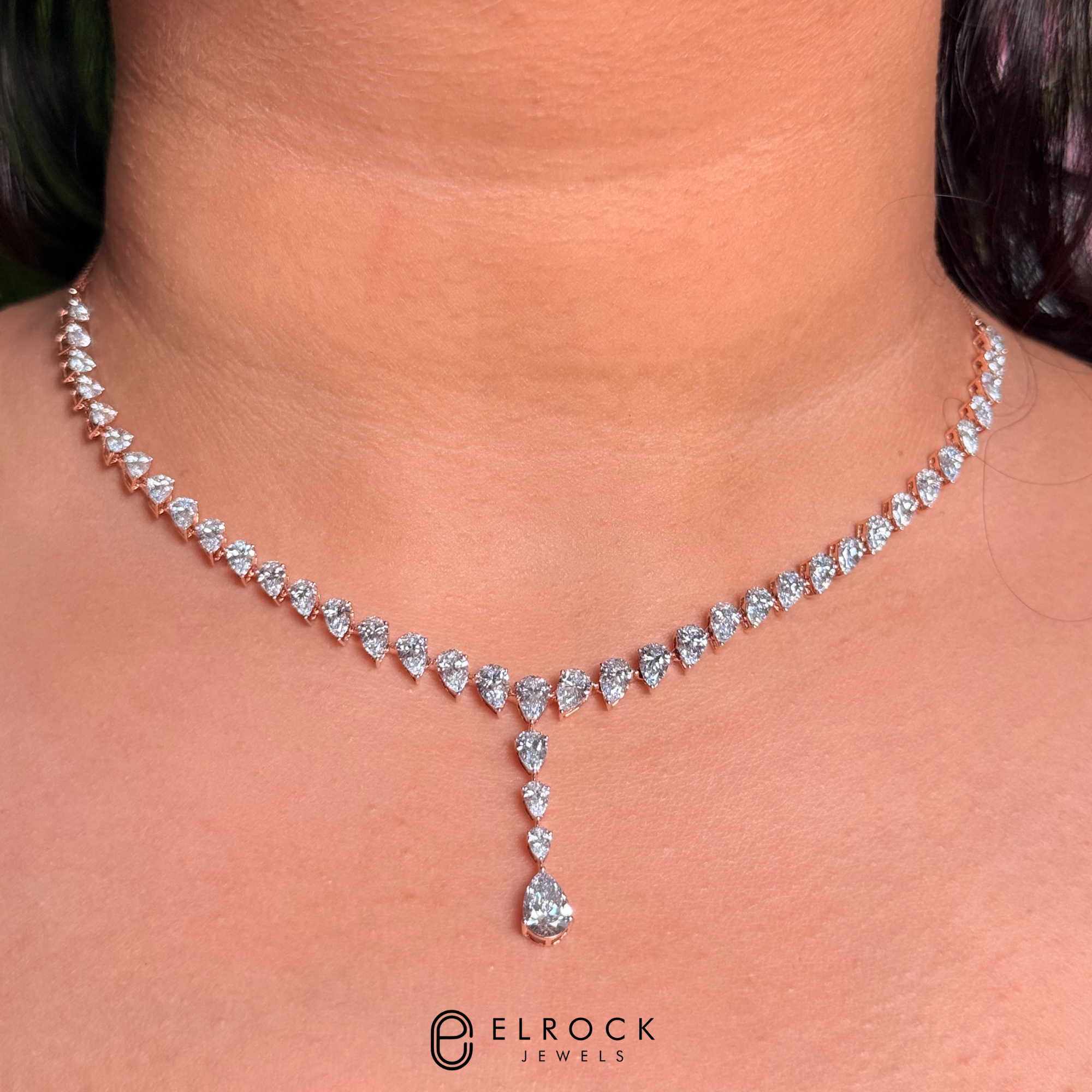 Pear Shape Diamond Necklace