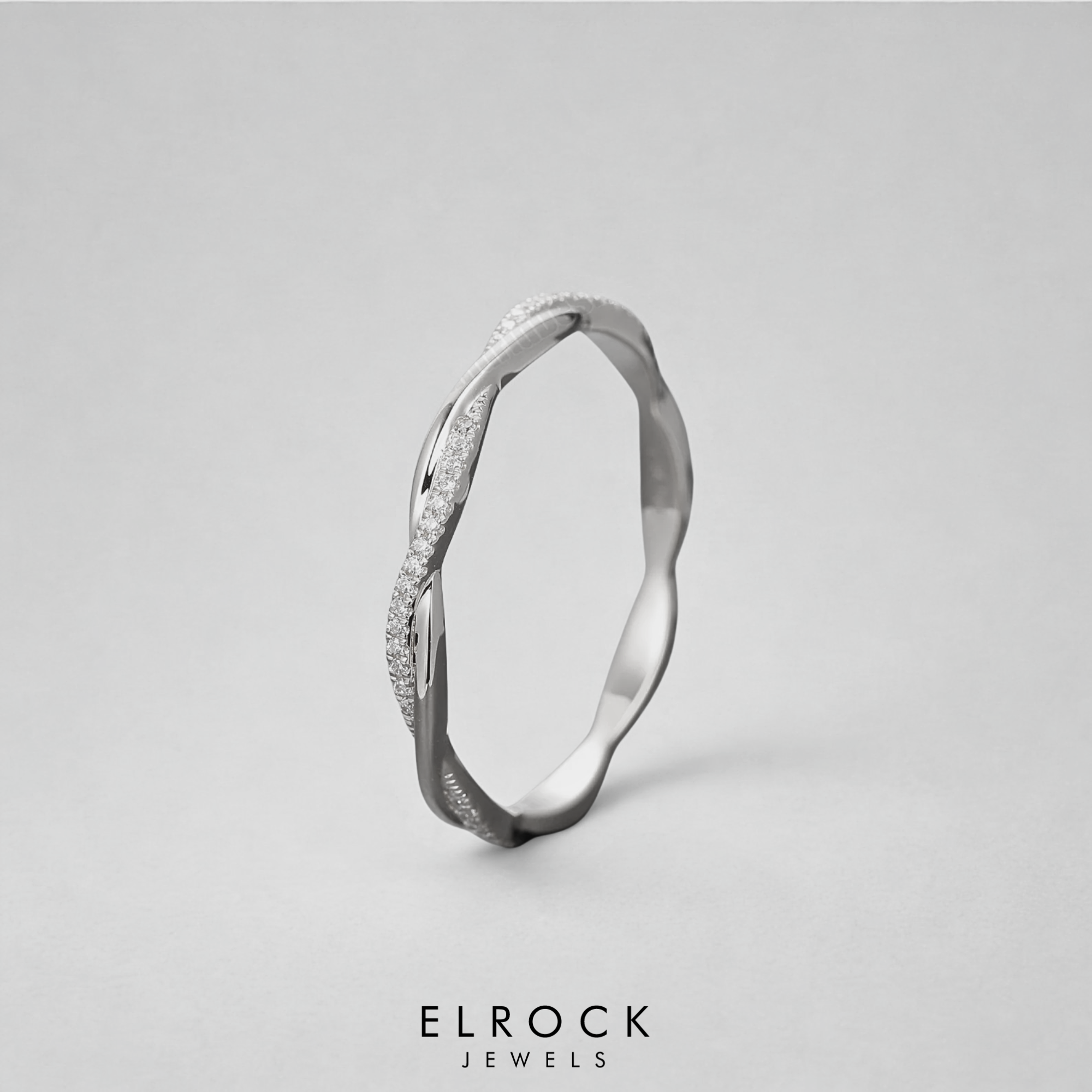 14K Twist Lab grown diamond Ring Band