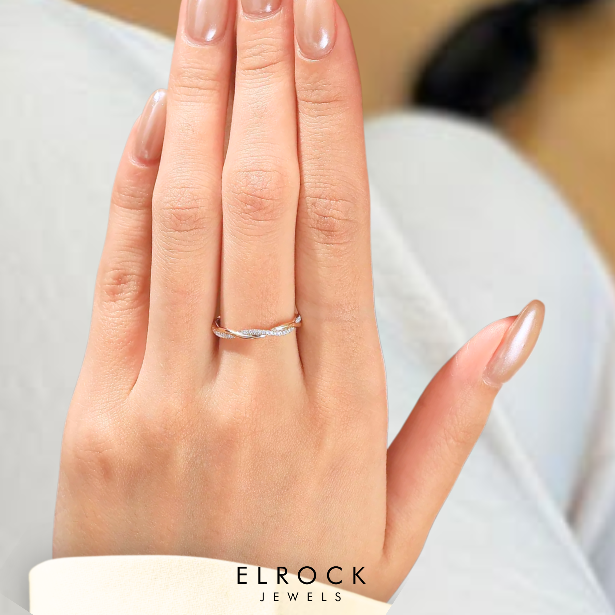 14K Twist Lab grown diamond Ring Band