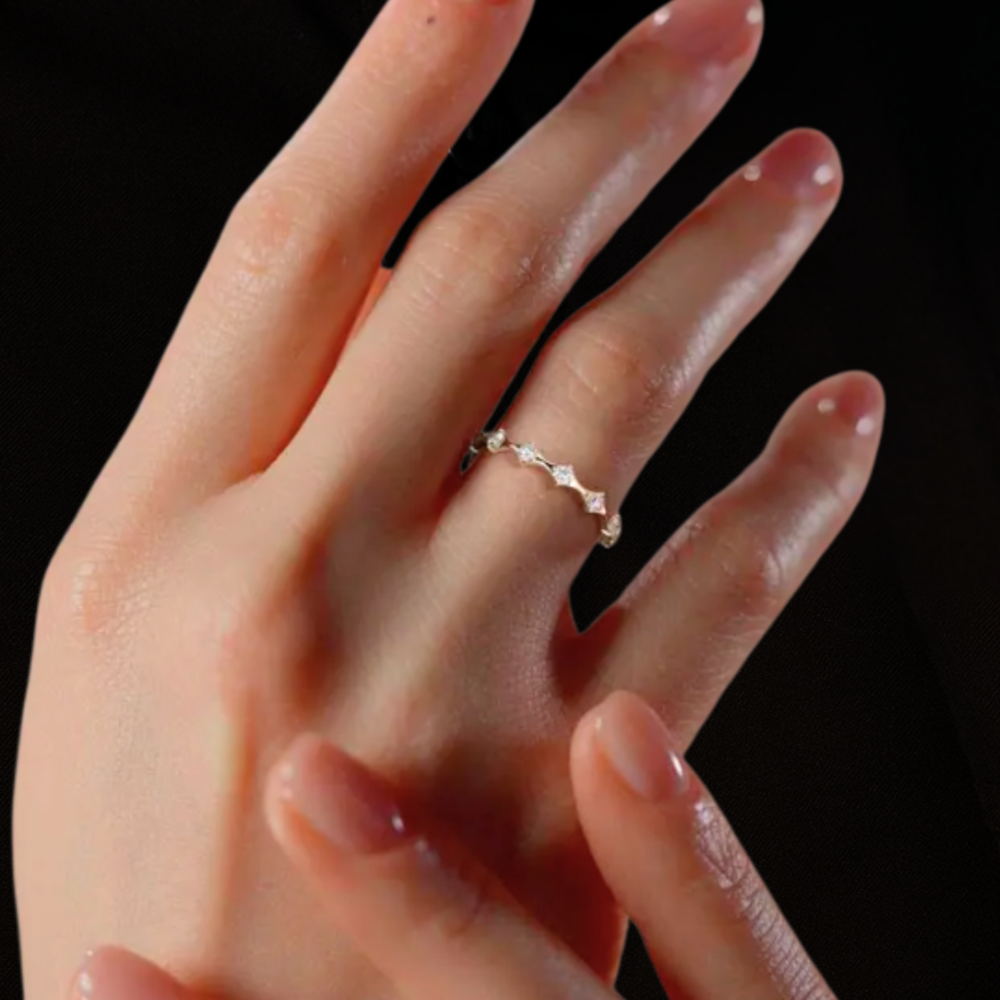 14K Gold Diamond Crown Eternity Wedding Band