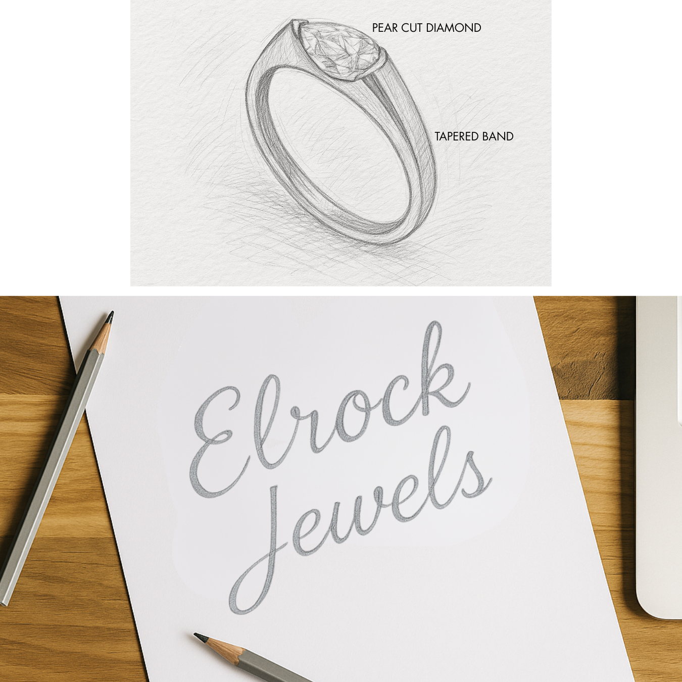 14K Gold Pear Cut Lab Grown Diamond Solitaire Engagement Ring