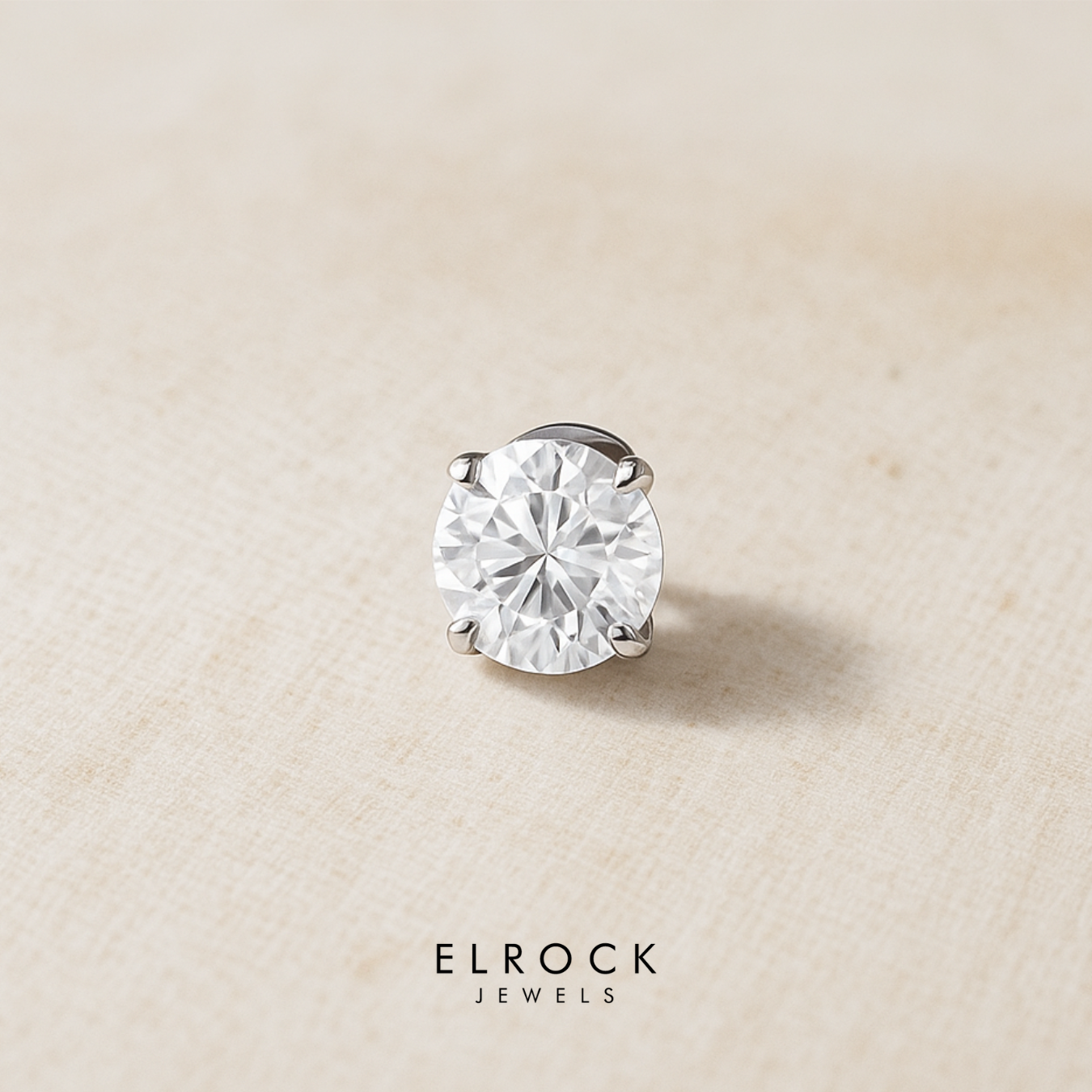 Men's Diamond Stud Earrings, Lab Diamond Earrings, White Gold Studs for Men