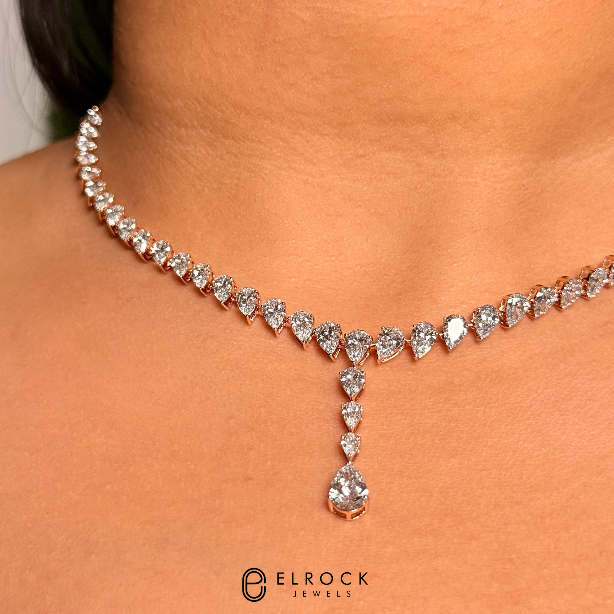 Pear Shape Diamond Necklace