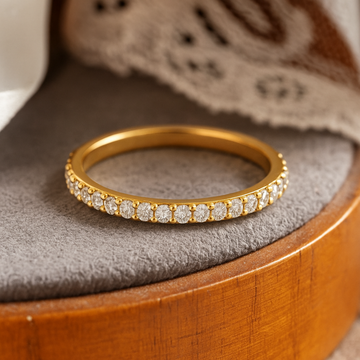14k Solid Gold Eternity Ring for Women Wedding Diamond Full Eternity Band