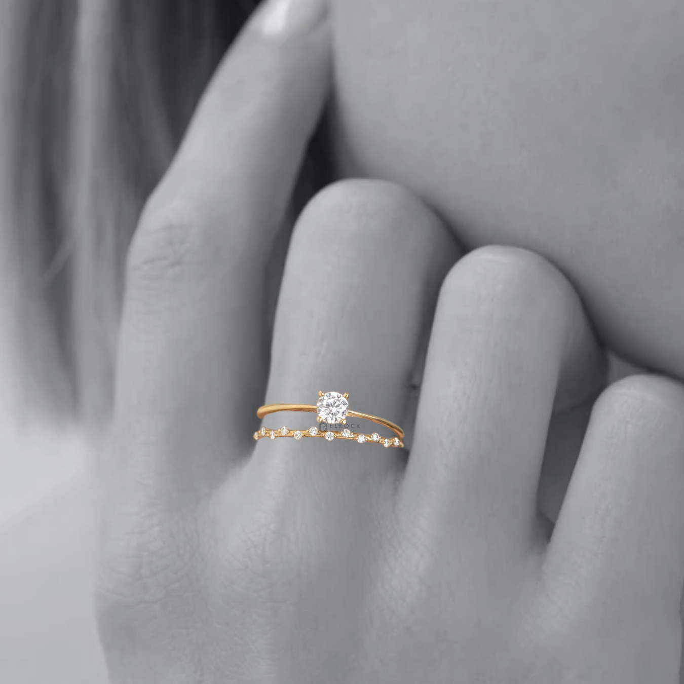 14K Gold Round Lab Grown Diamond Solitaire Engagement Ring
