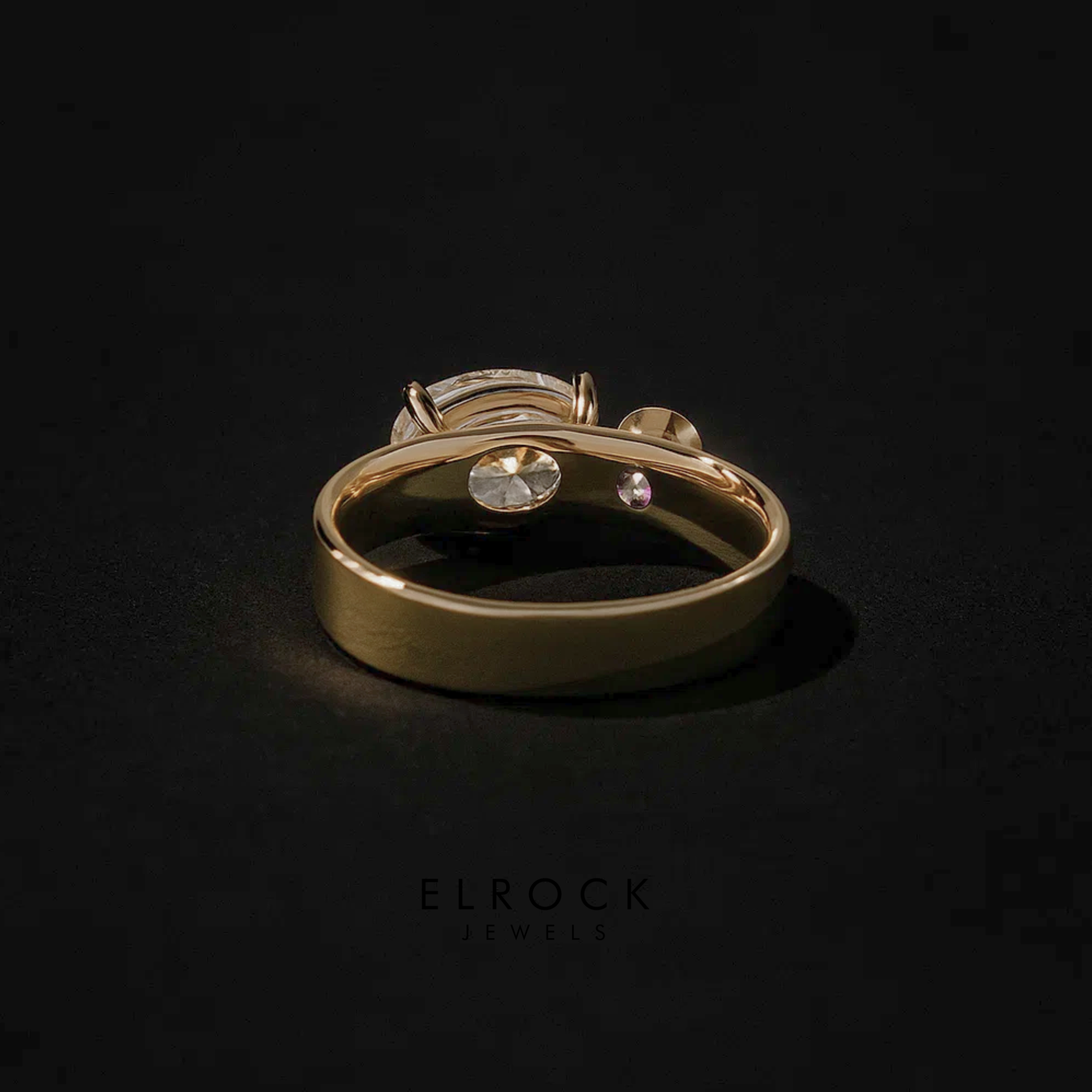 14k Gold Single Solitaire Diamond Band