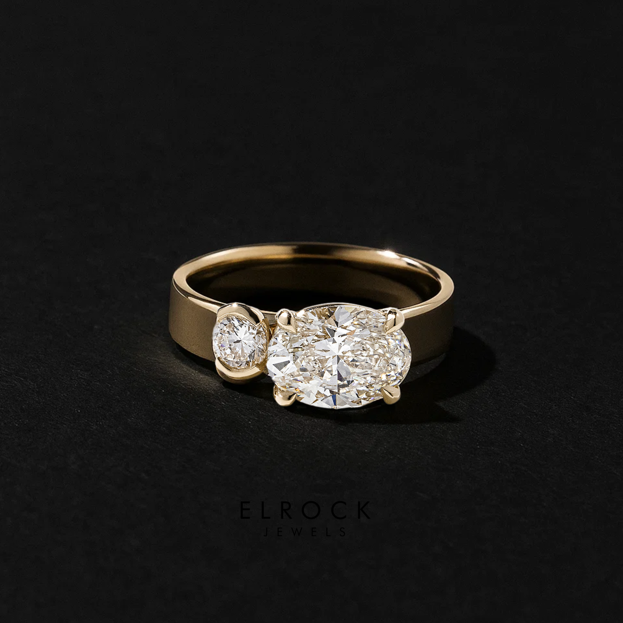 14k Gold Single Solitaire Diamond Band