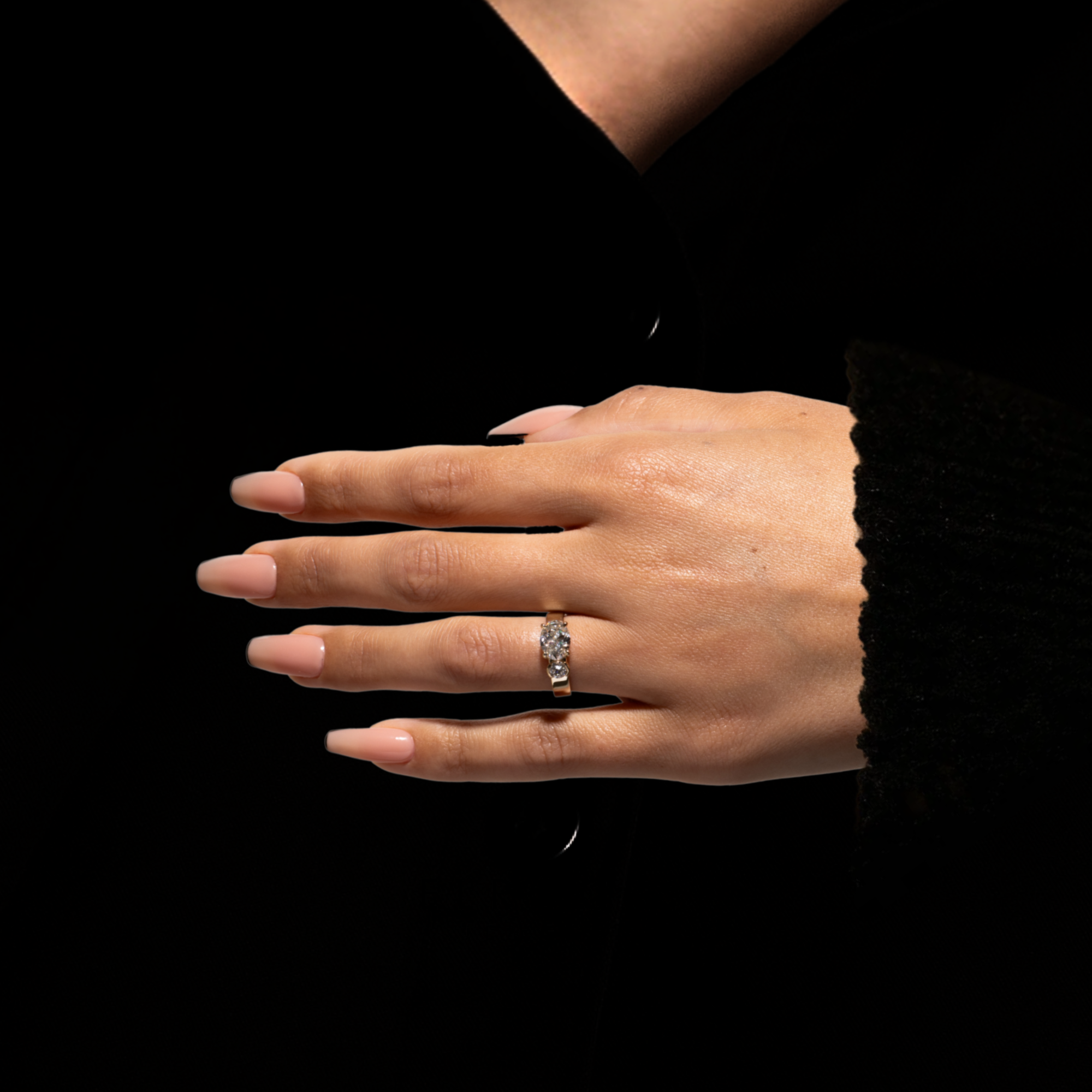 14k Gold Single Solitaire Diamond Band