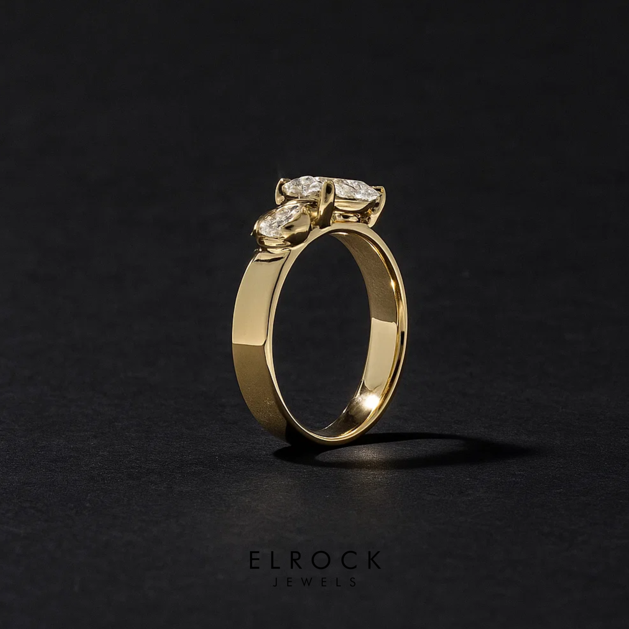 14k Gold Single Solitaire Diamond Band