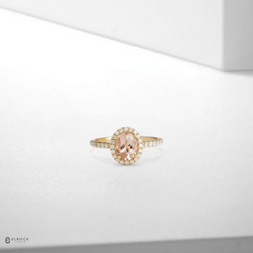 1.33 TCW Morganite Engagement Ring | Oval Morganite Wedding Ring