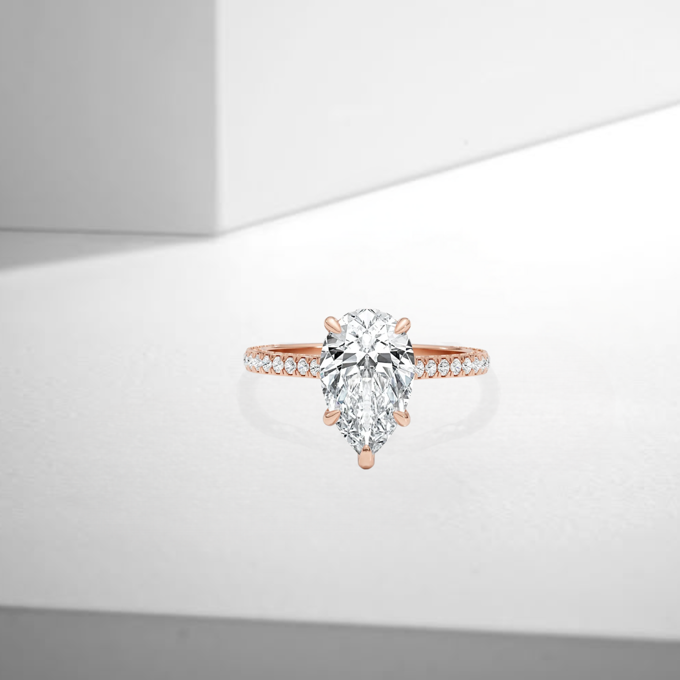 14K Gold 2.51ct Pear Cut Lab Grown Diamond Engagement Ring