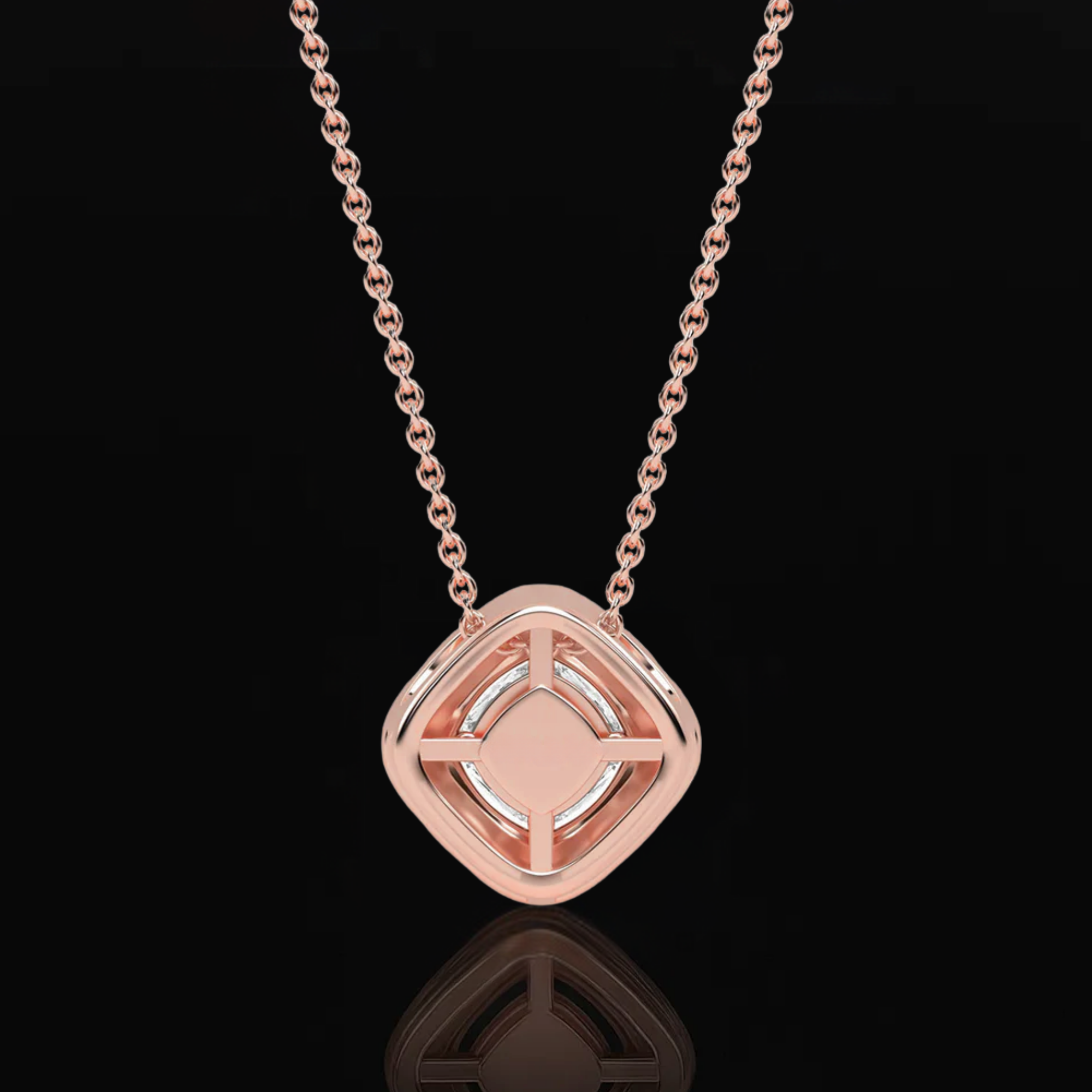 14K Gold Diamond Solitaire Pendant Necklace