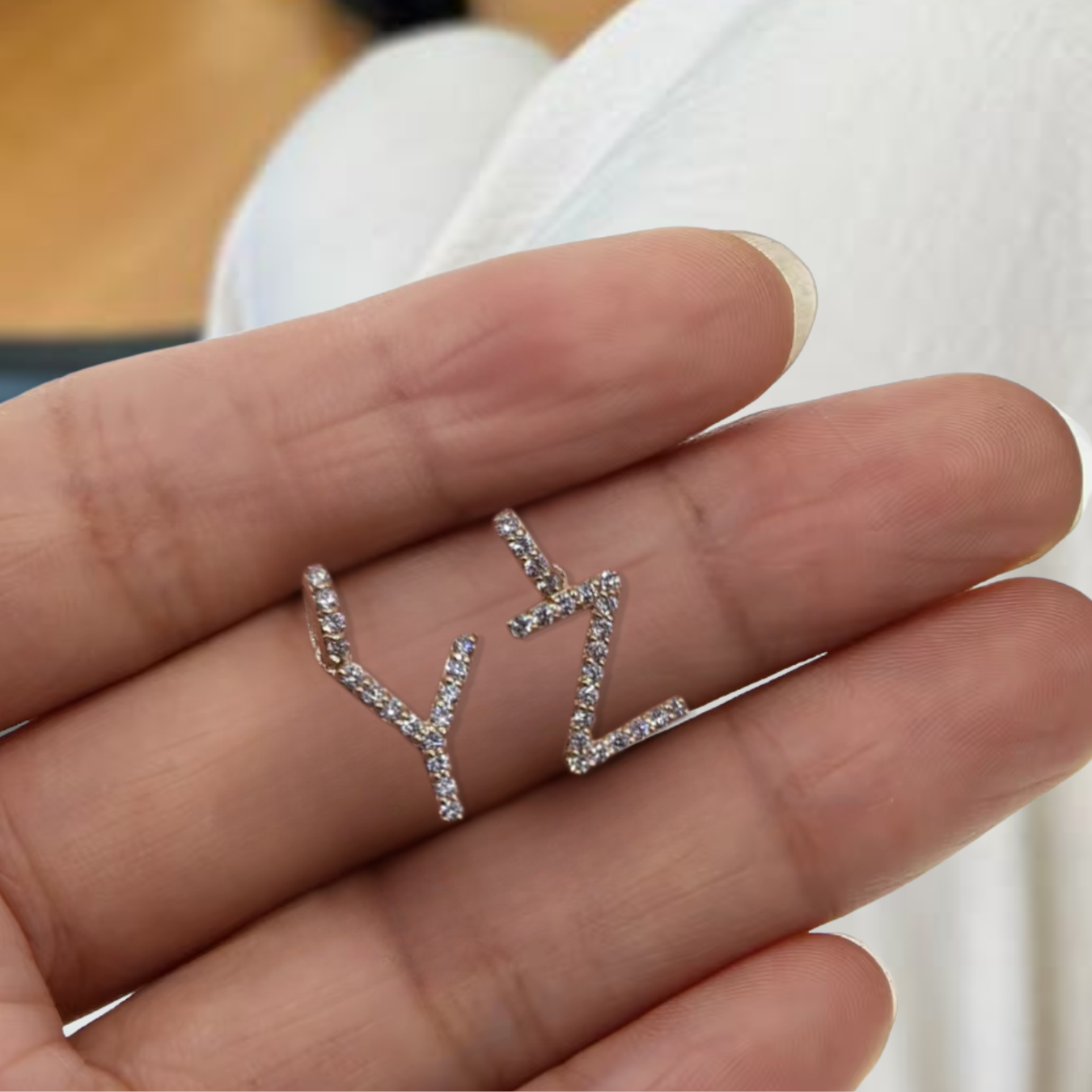 14K Gold Diamond Initial Necklace, Letter Pendant Necklace