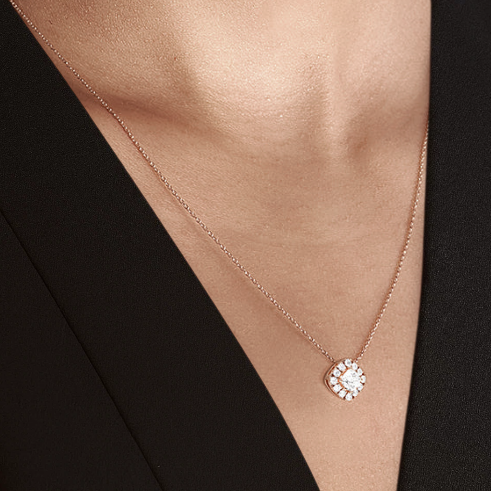 14K Gold Diamond Solitaire Pendant Necklace