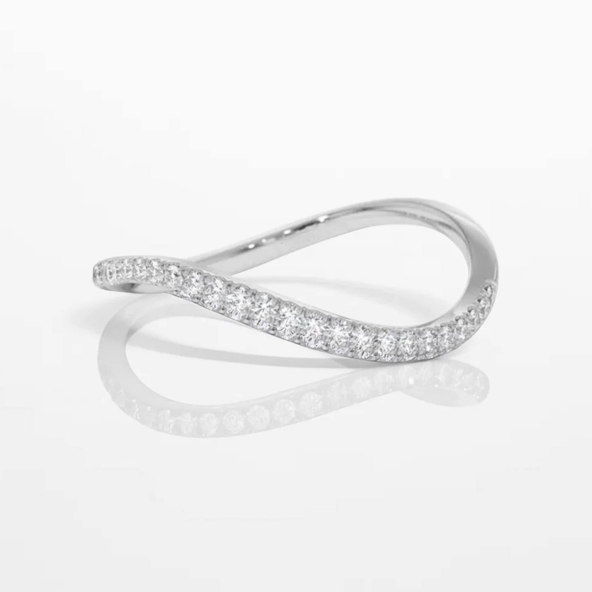 0.11 ctw Minimalist Curve Half Eternity Ring