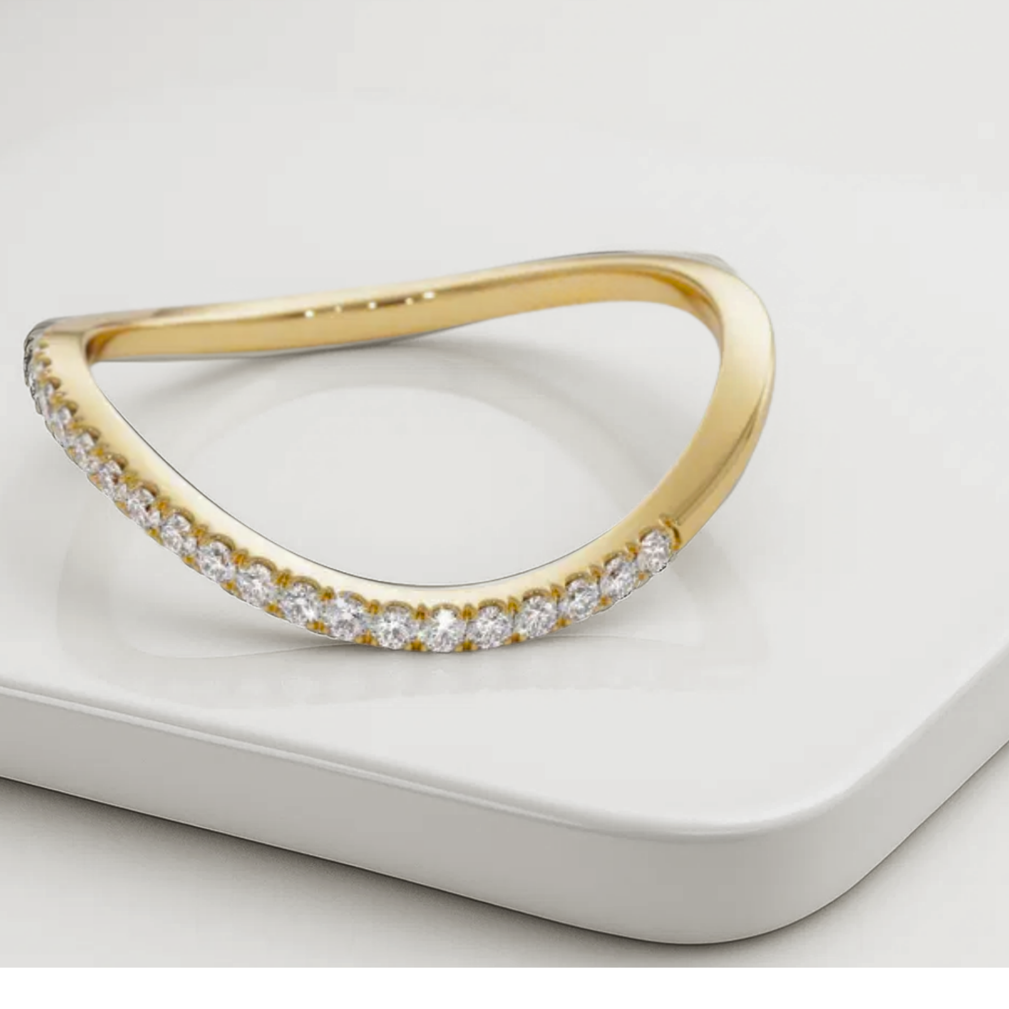 0.11 ctw Minimalist Curve Half Eternity Ring
