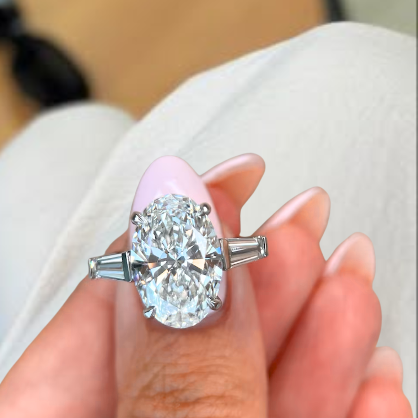 14K Gold 10.03ct Oval Cut Lab-Grown Diamond Engagement Ring